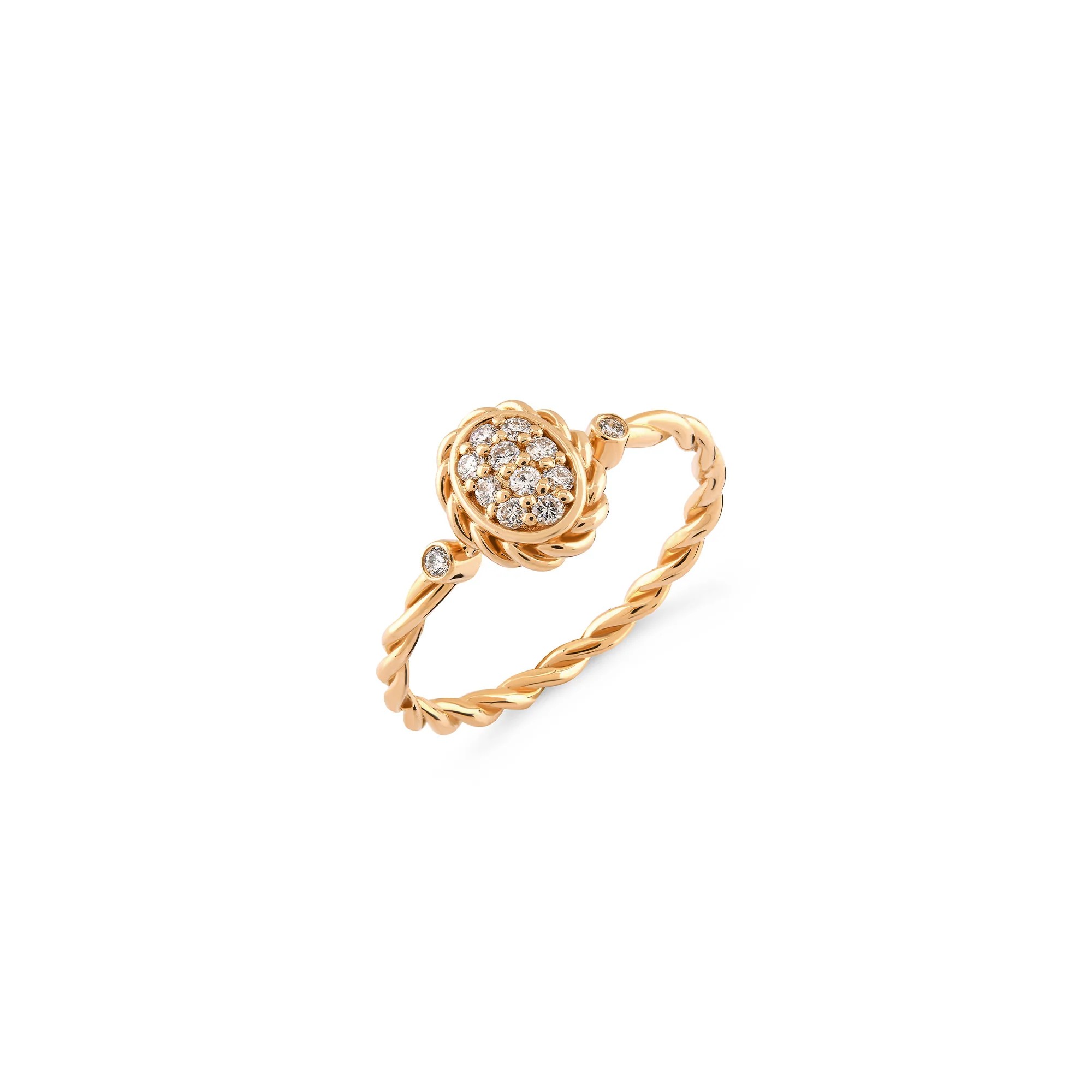 0.16 ct Burgulu Neo-Retro Pırlanta Yüzük