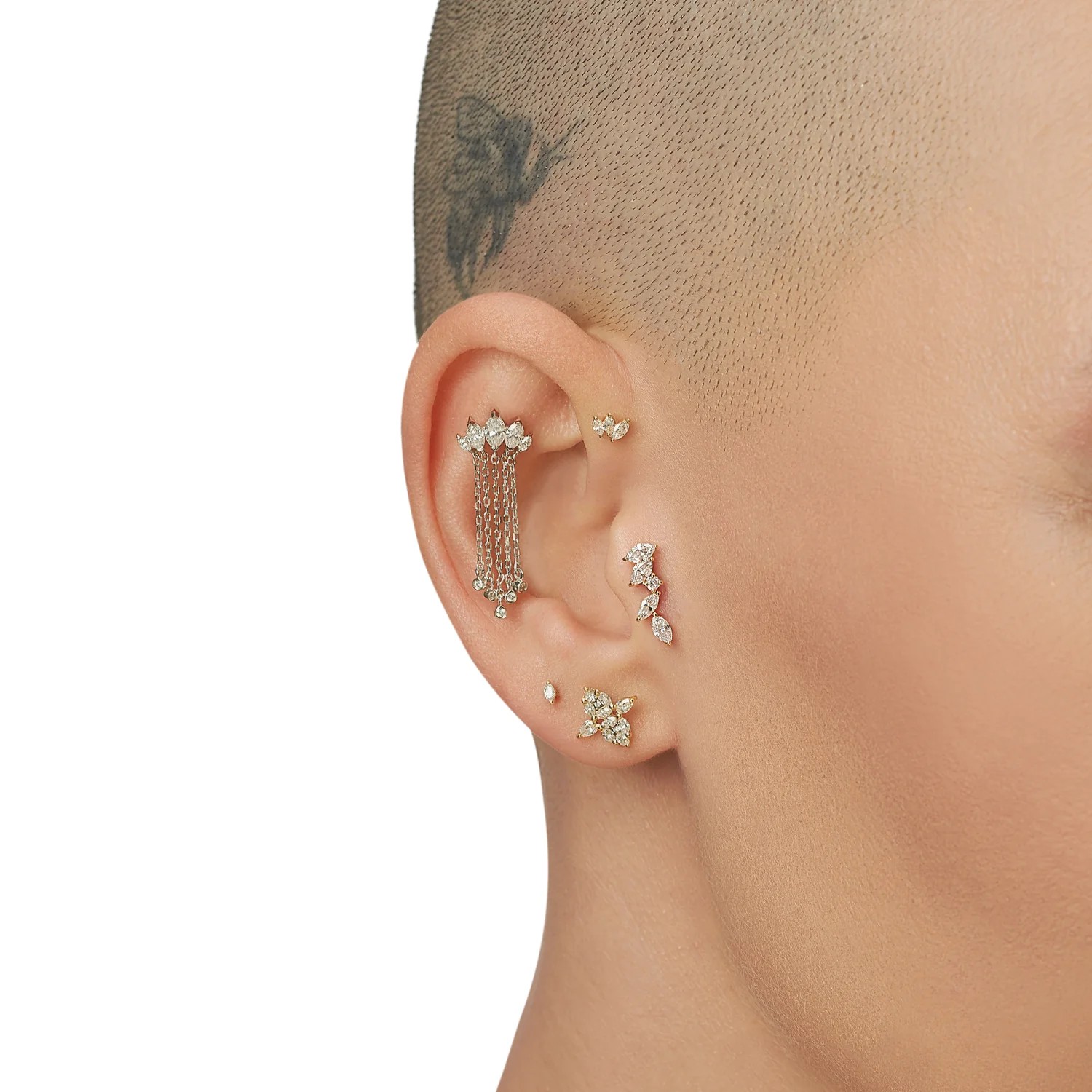 3 Sıra Markiz Pırlanta Piercing