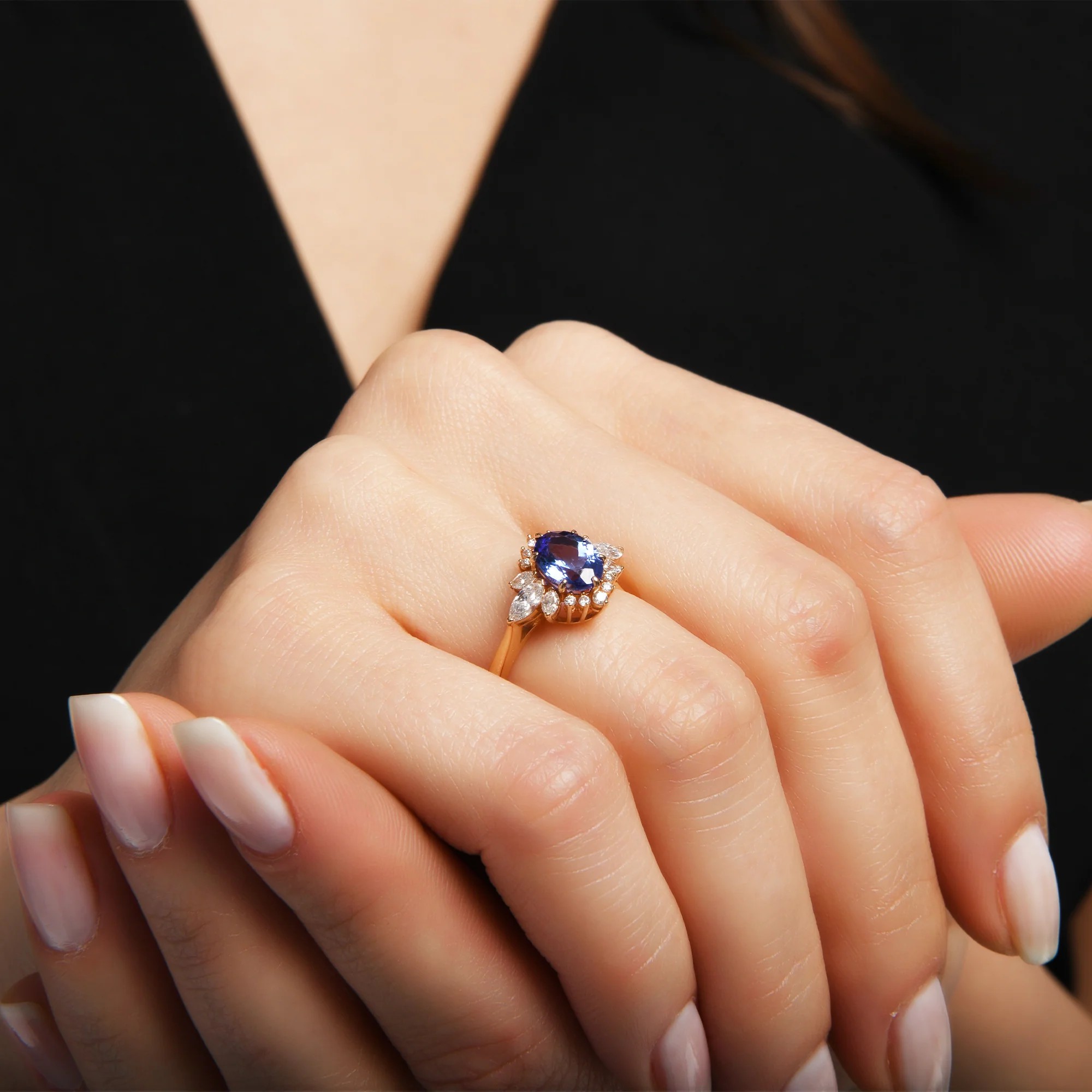 Tanzanit Taşlı 0.44 ct Pırlanta Yüzük
