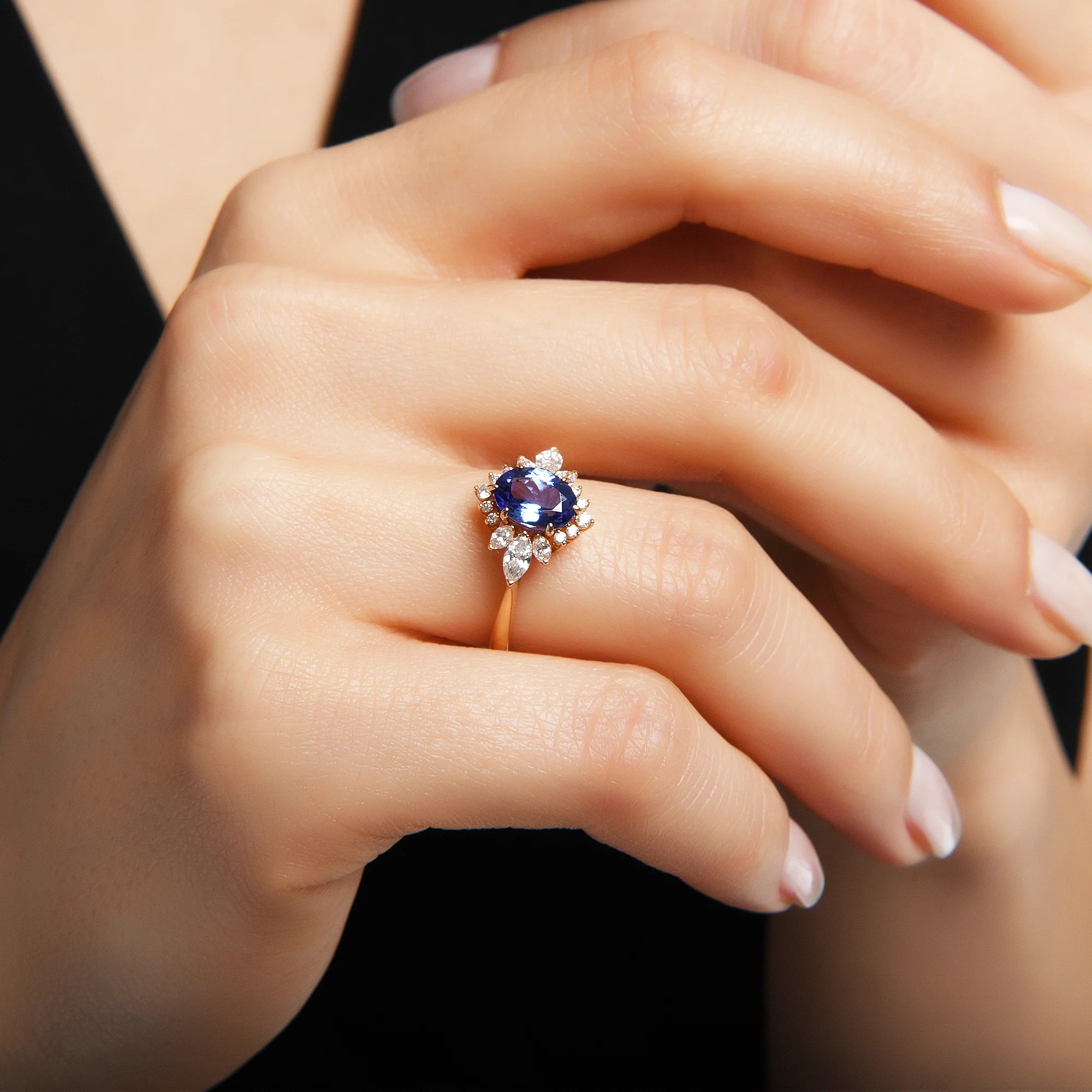 Tanzanit Taşlı 0.44 ct Pırlanta Yüzük