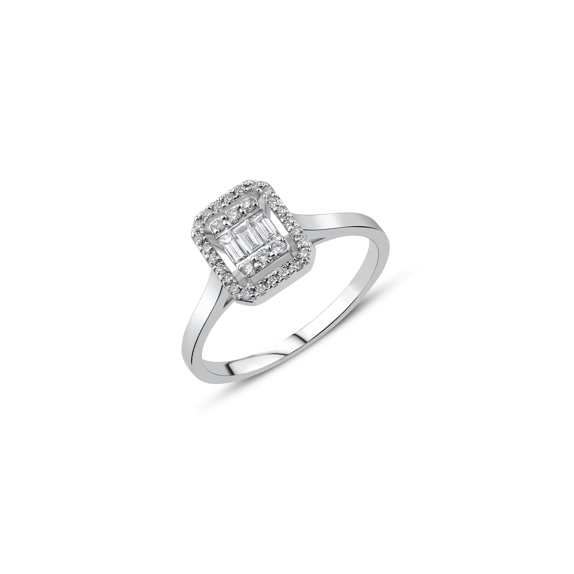 0.22 ct Pırlanta Baget Yüzük