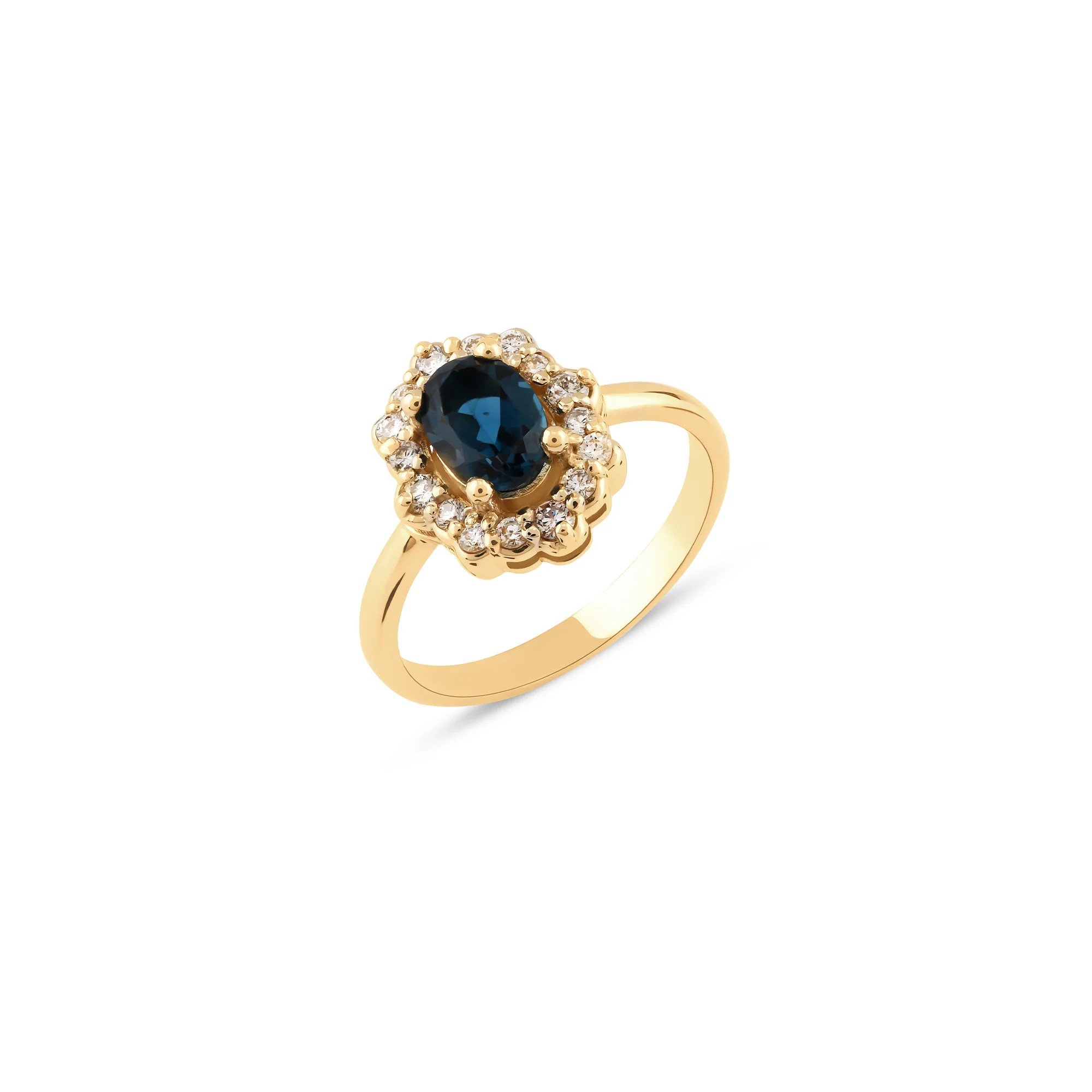 London Blue Taşlı 0.29 ct Pırlanta Yüzük