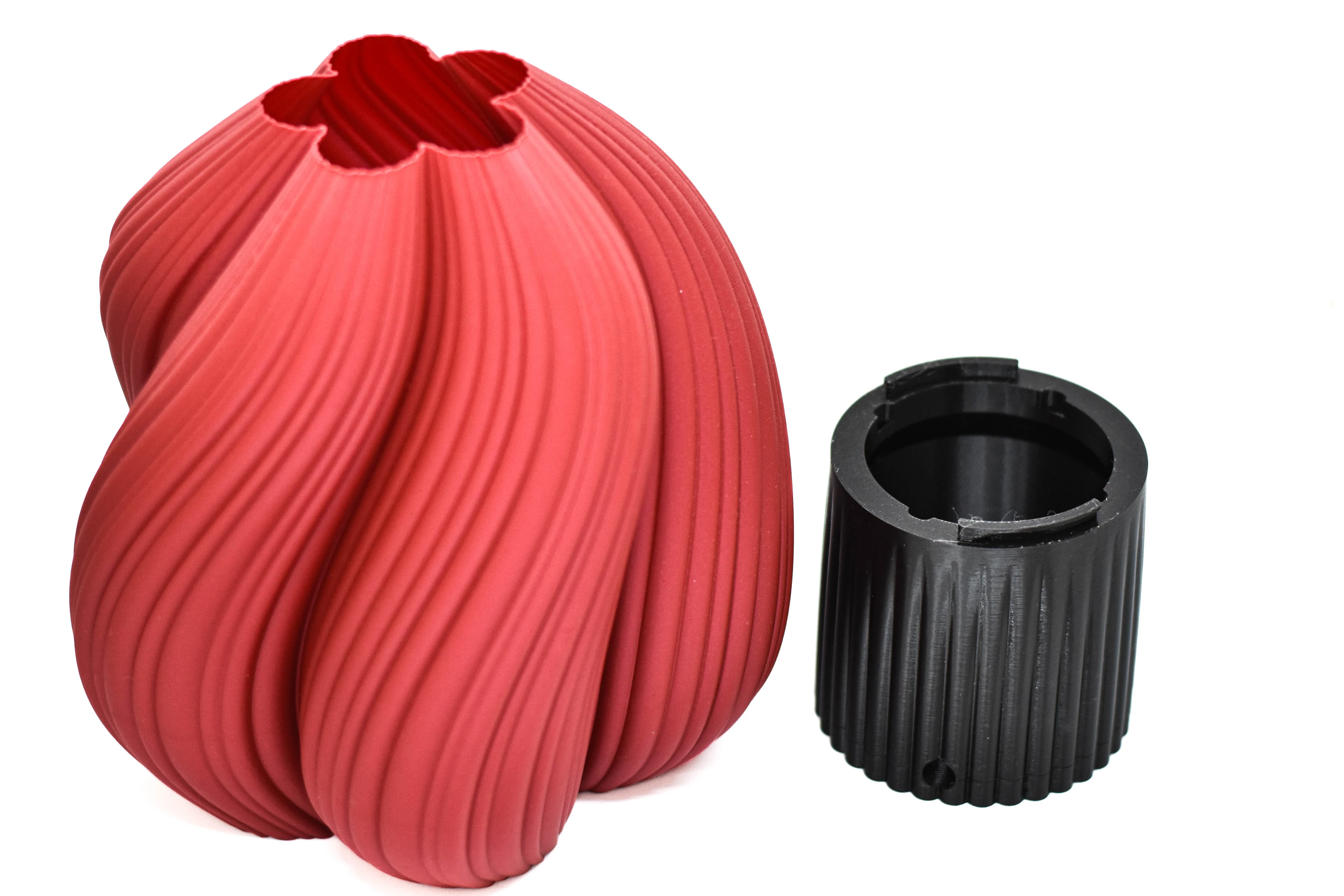 Kırmızı "Lale" Tasarımlı Abajur - 3D Baskı Romantik Aydınlatma