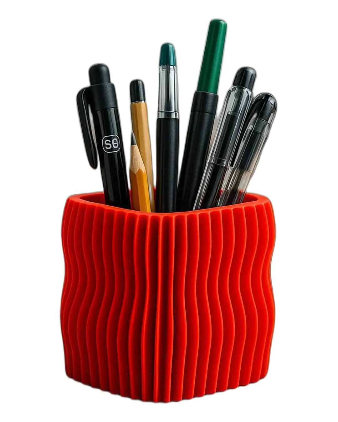 Geometrik Dalgalı Kalemlik / Makyaj Fırçalık 