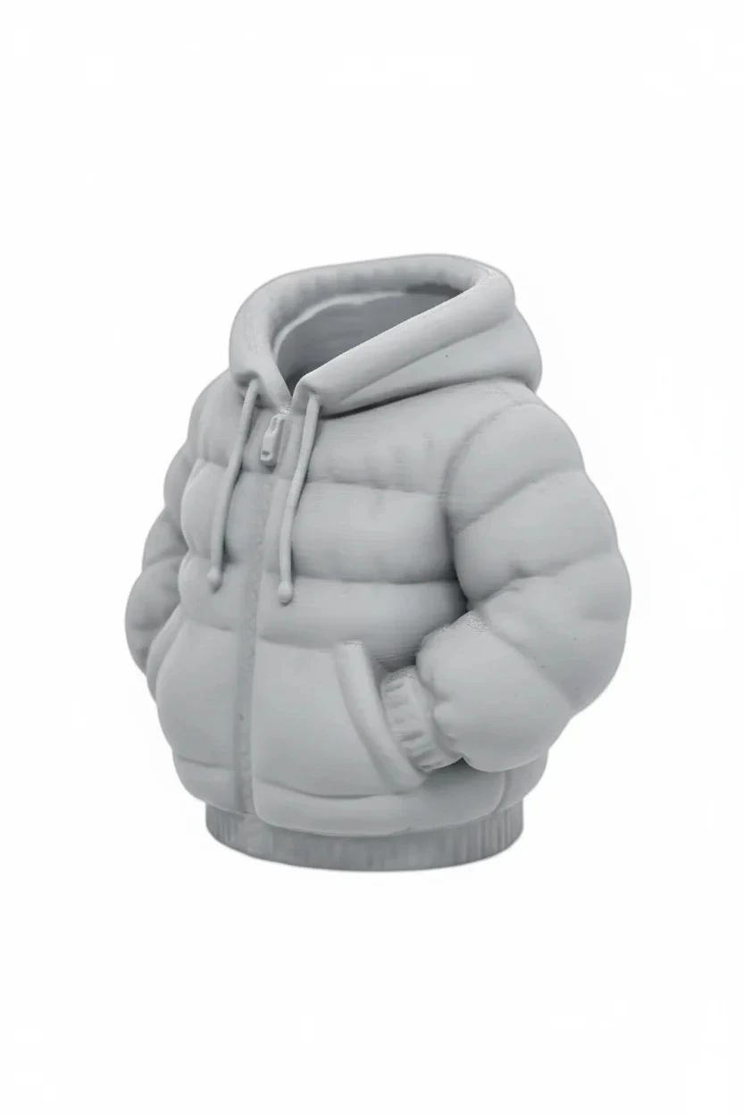 Kapüşonlu Mont (Hoodie) Tasarımlı Kalemlik - 3D Baskı Ofis Dekoru