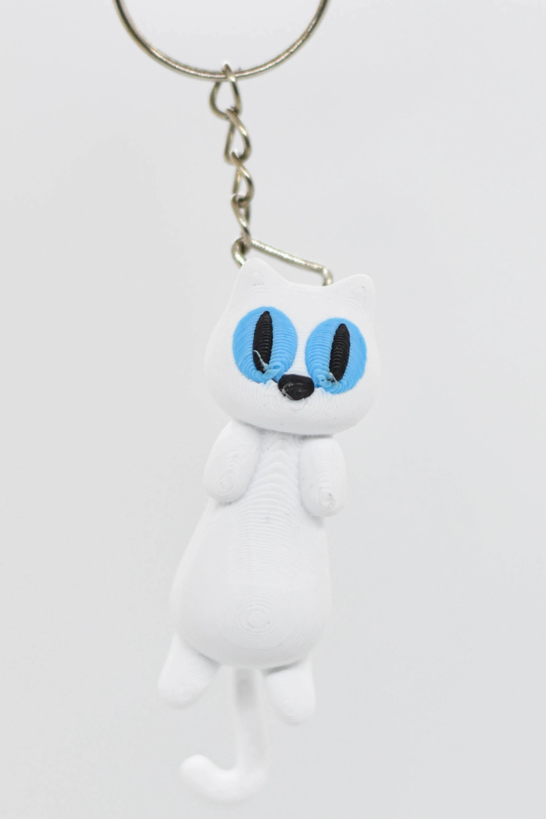 Patili Dost Anahtarlık - 3D Baskı Mavi Gözlü Kedi Figürü