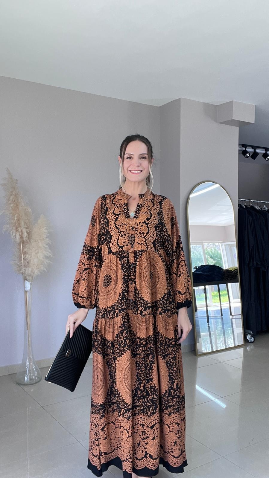 Batik desen viskon elbise