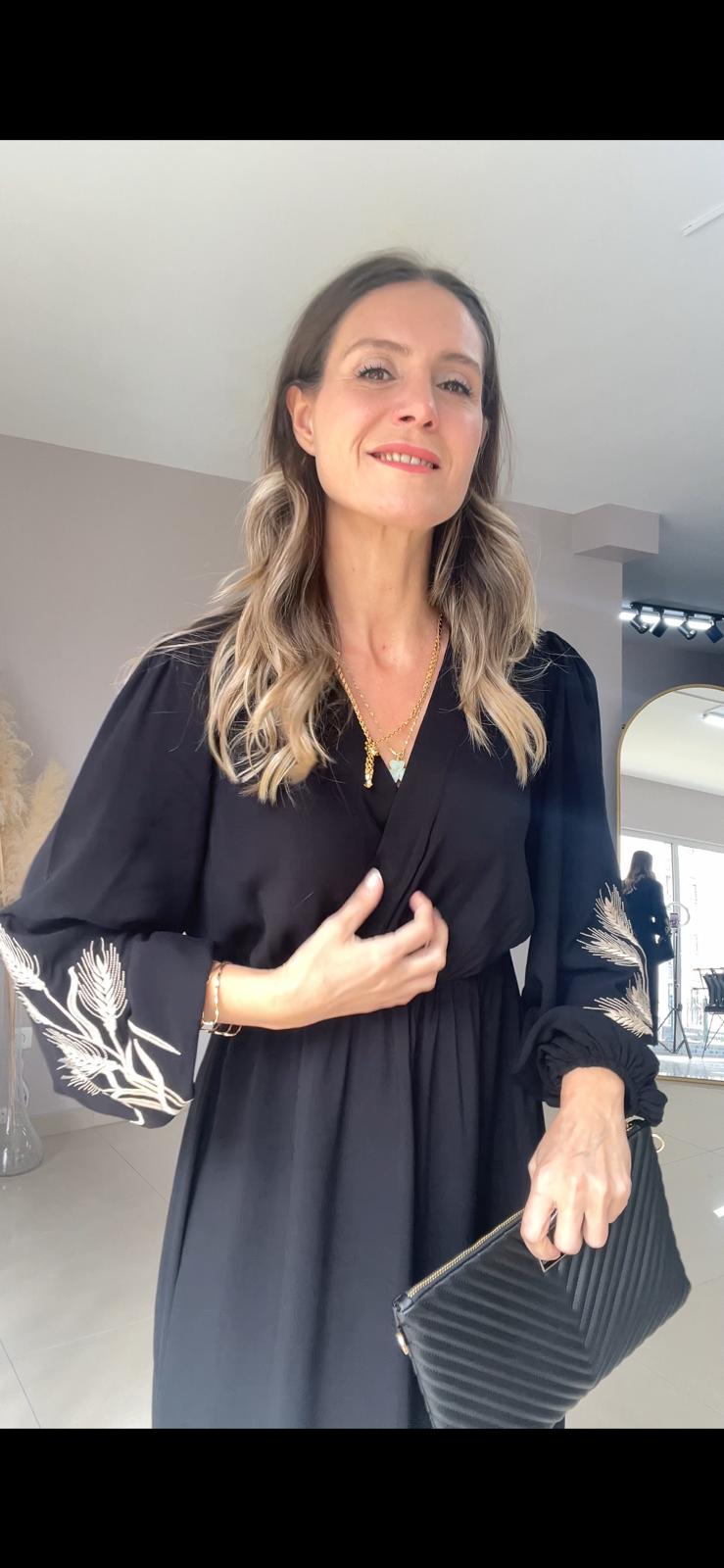 Beli Lastikli Viskon Elbise