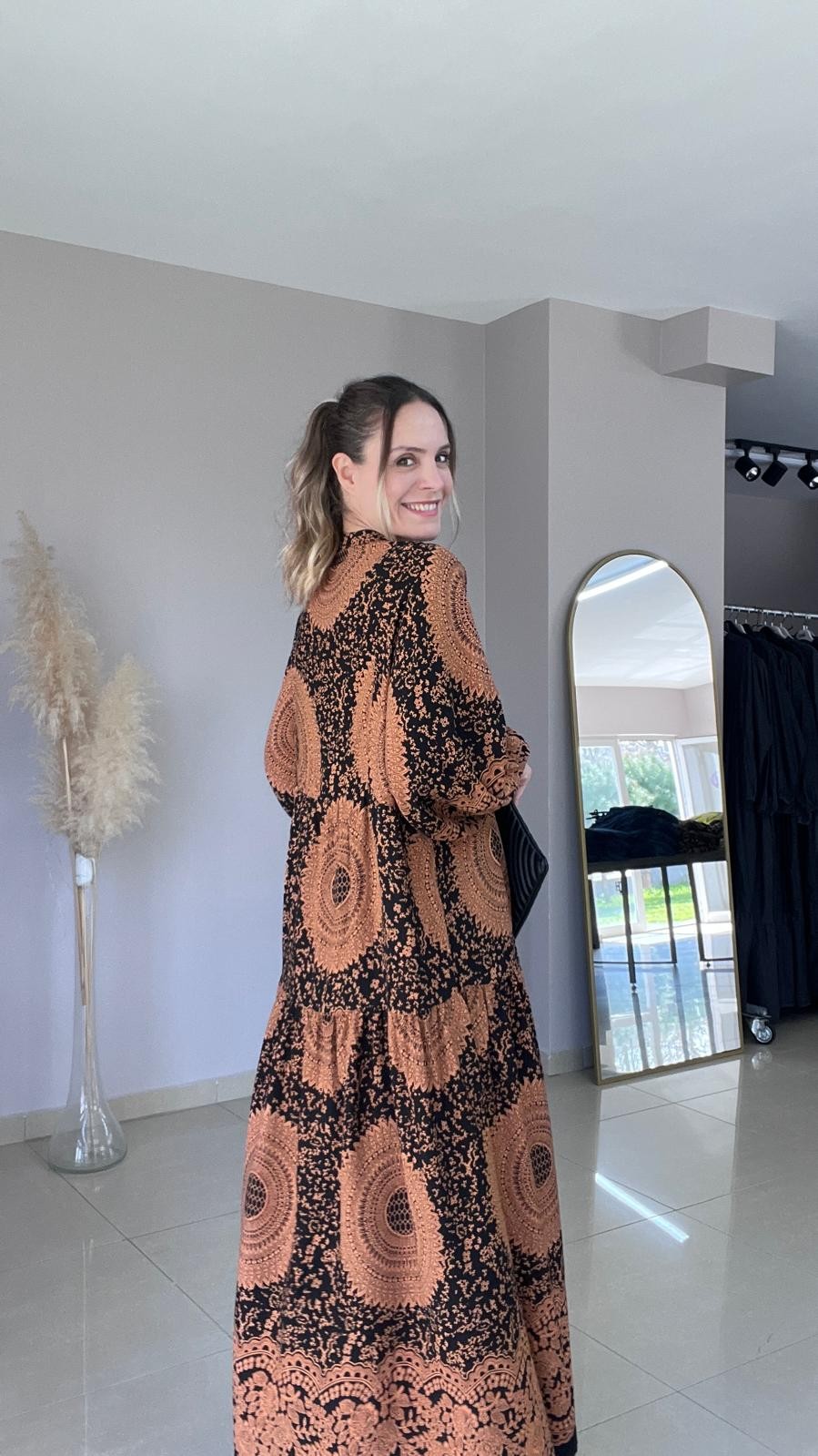 Batik desen viskon elbise