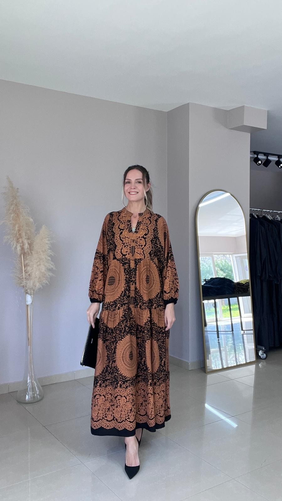 Batik desen viskon elbise