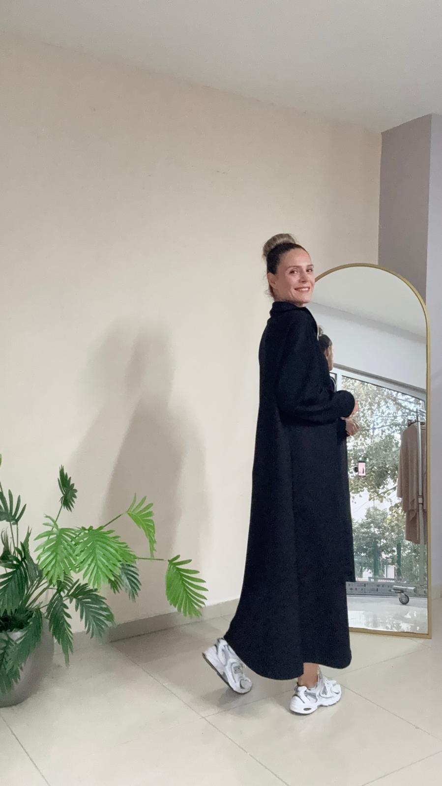 Yaka Fermuarlı Modal Elbise