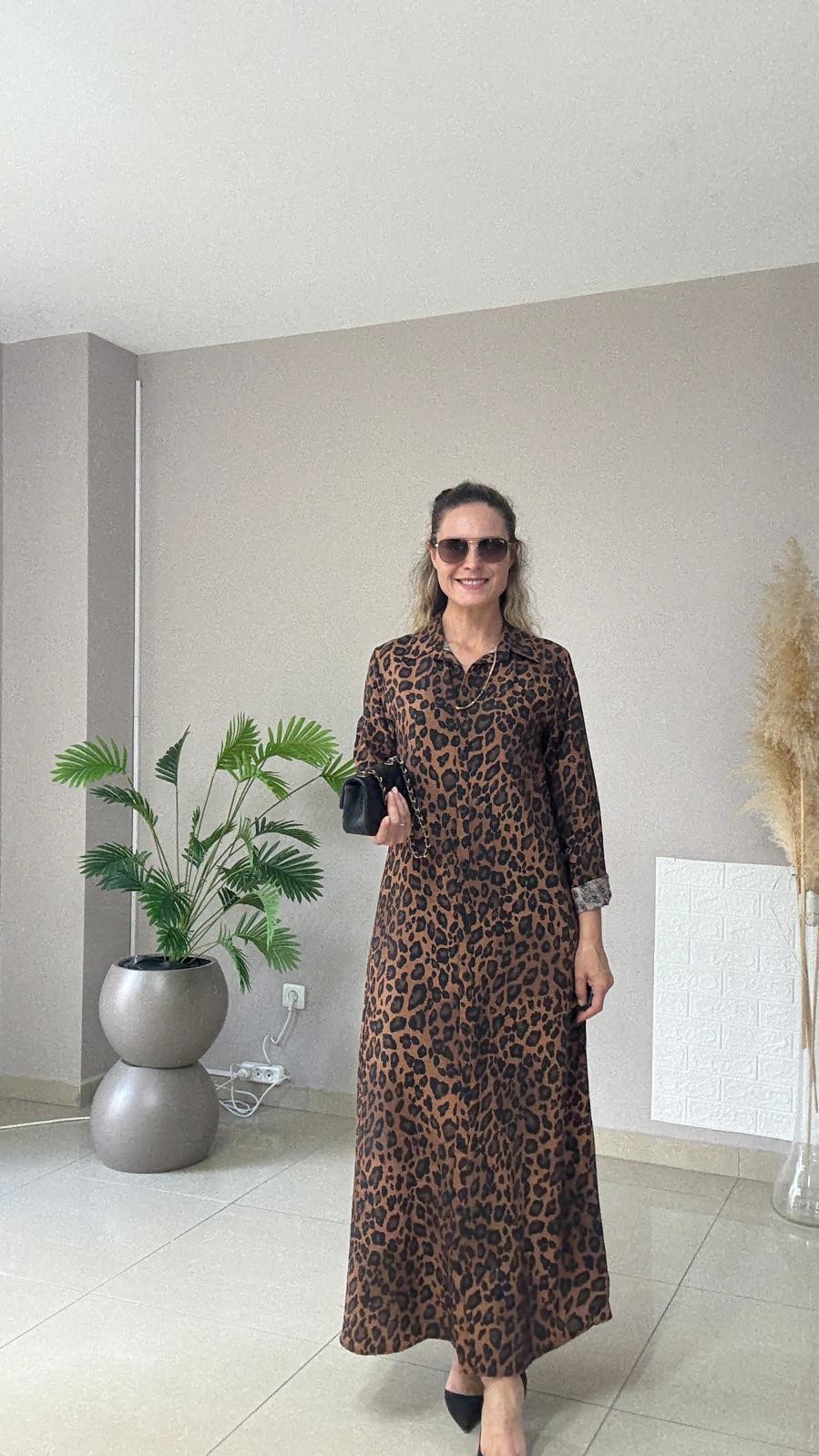 Leopar Tensel Elbise