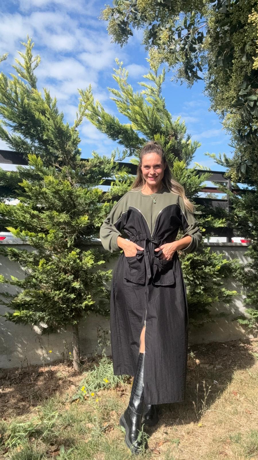 Fermuarlı Paraşüt Elbise