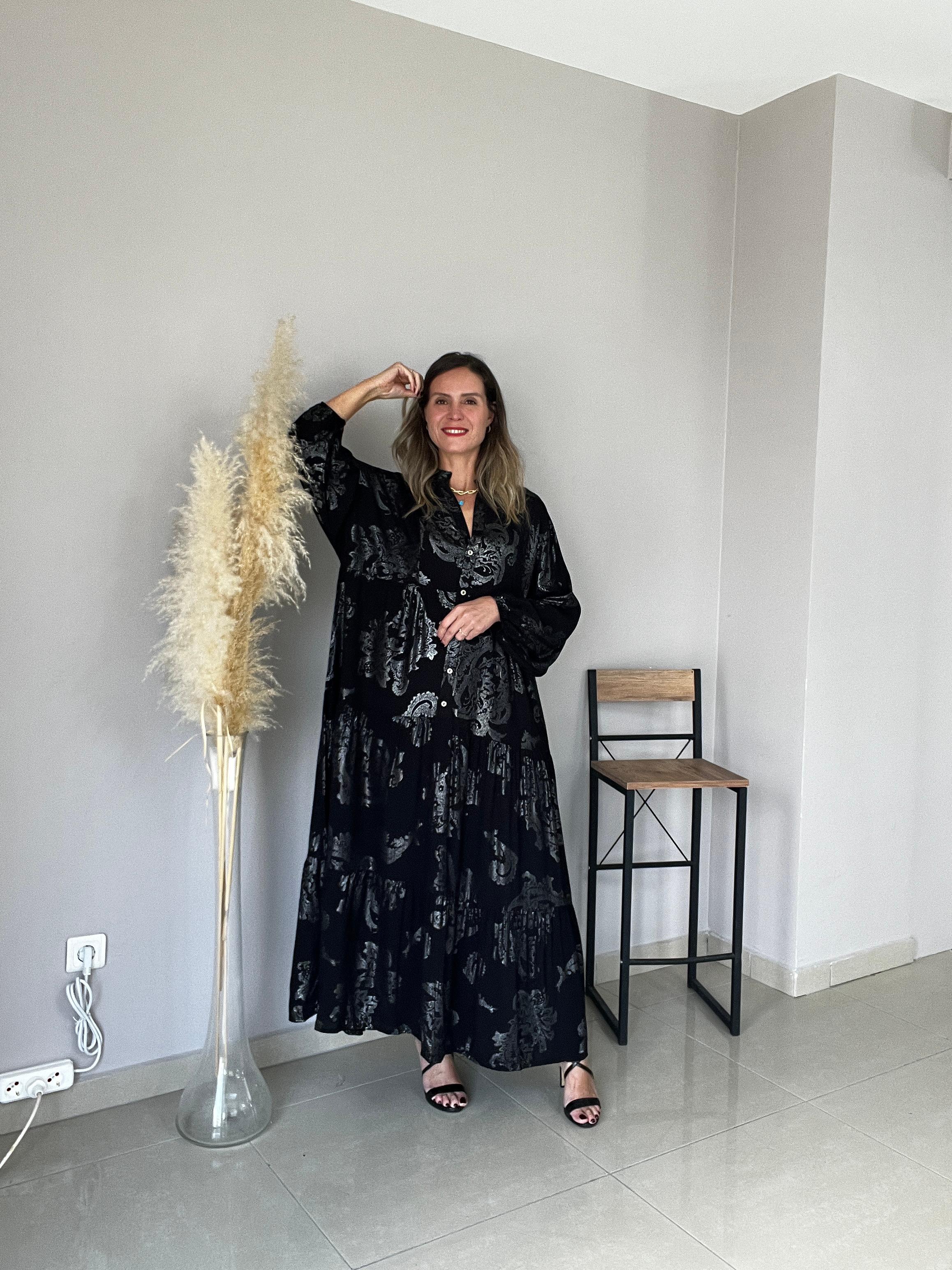 GÜmüş VArak Vİskon Elbise