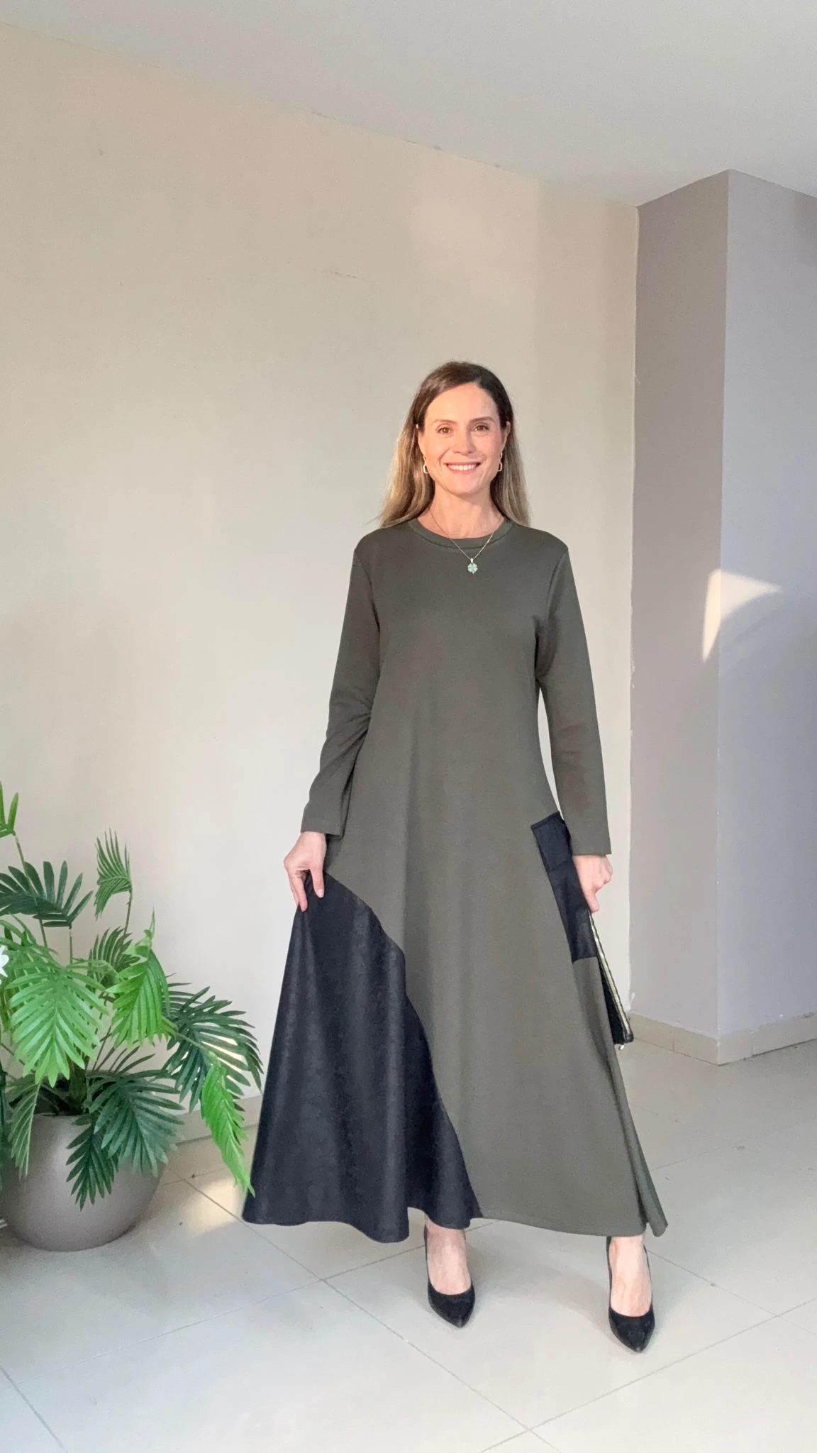 Varaklı Modal Elbise