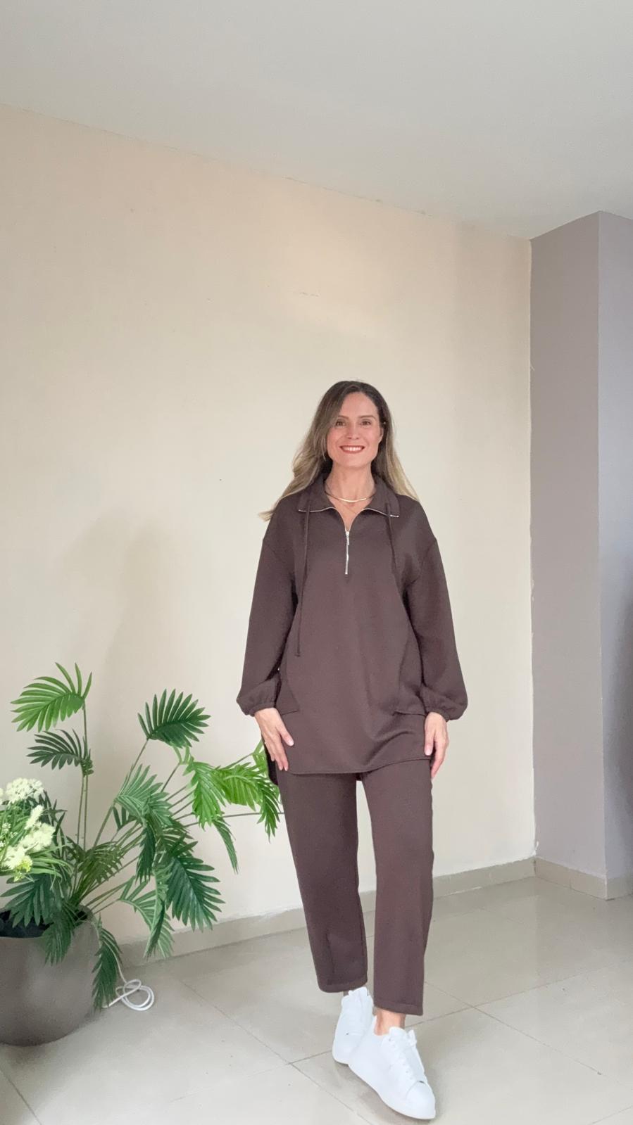 Bella  Oysho Kumaş Eşofman Takım - kahverengi