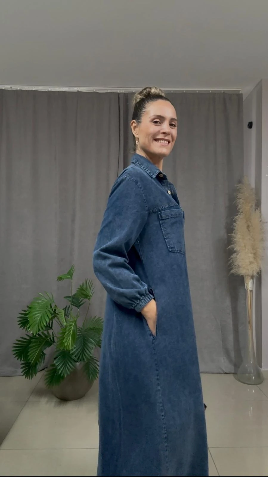 Cepli Kot Elbise - mavi