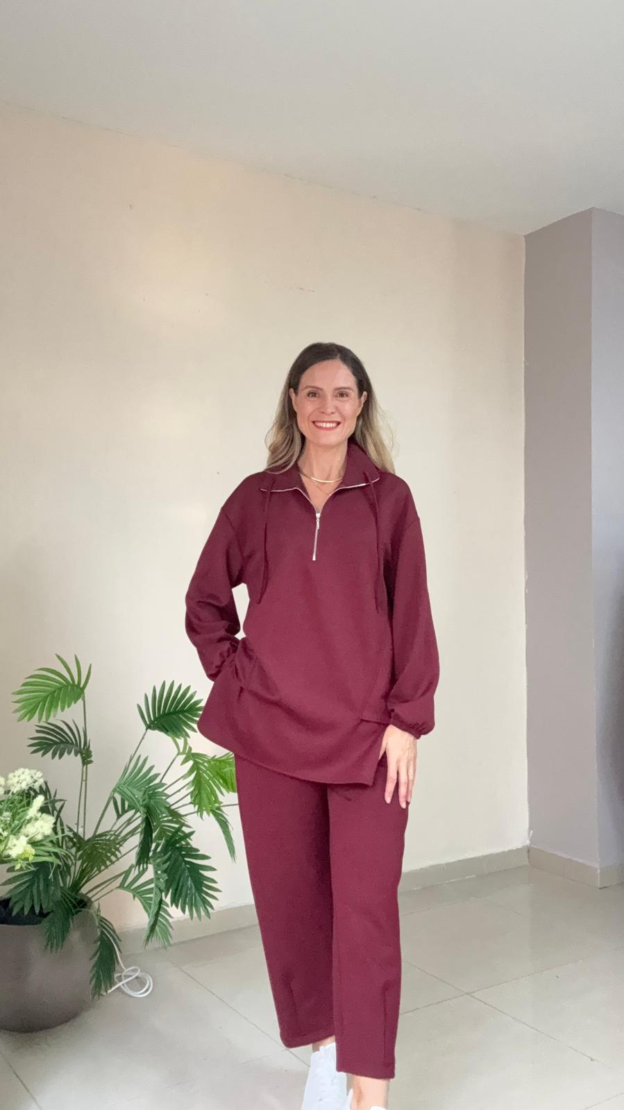 Bella  Oysho Kumaş Eşofman Takım - bordo