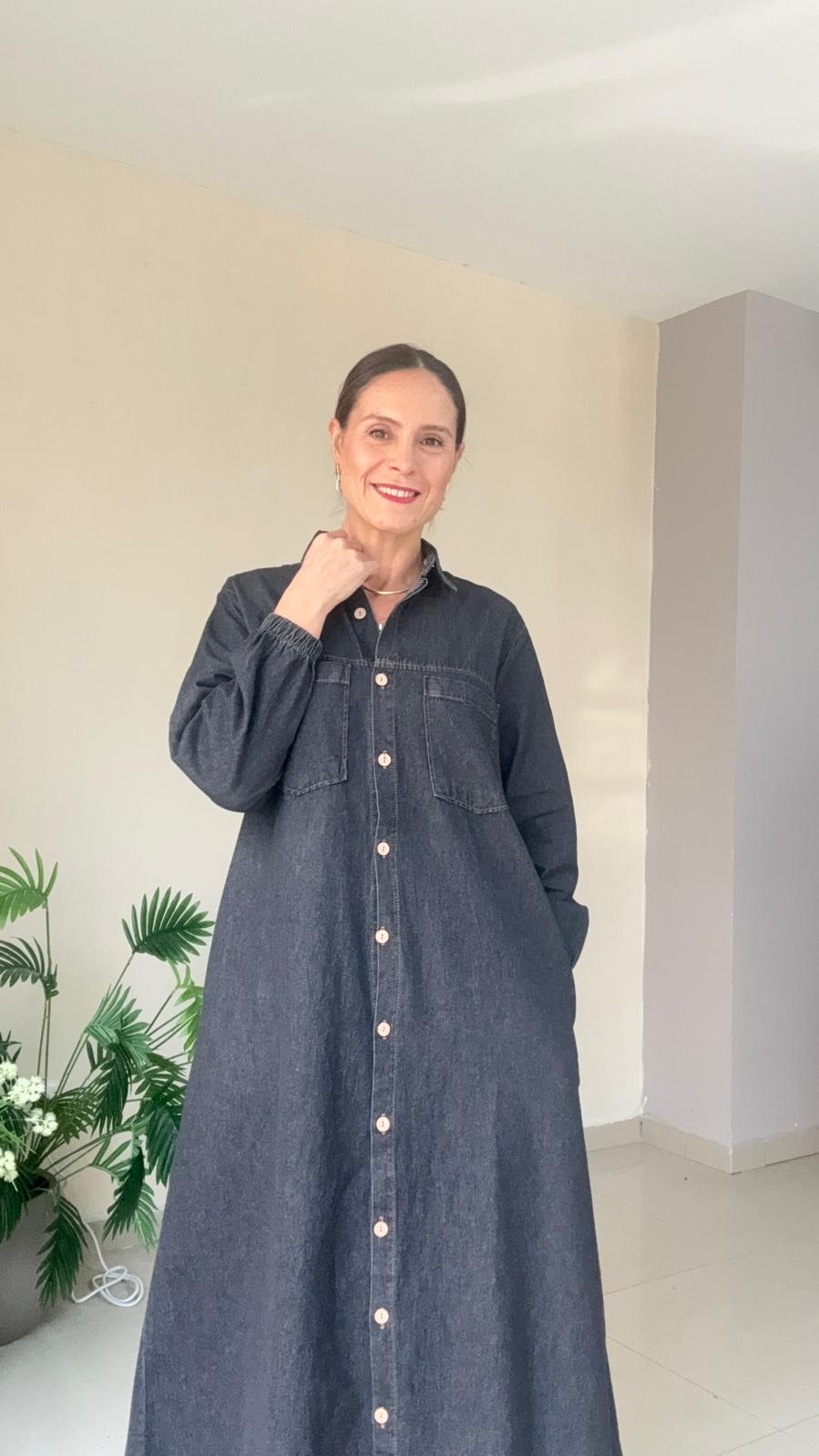 Cepli Kot Elbise - koyu füme