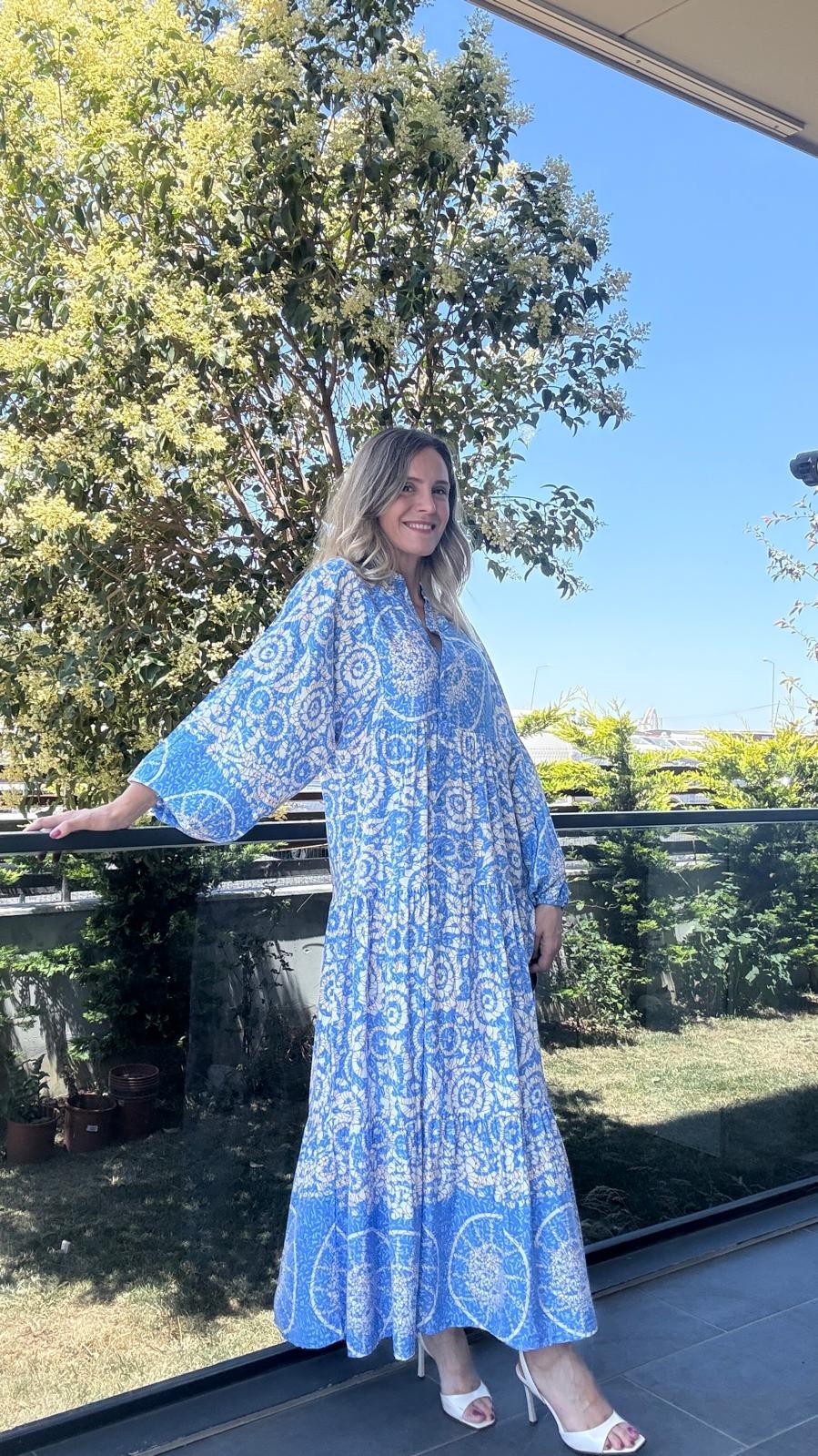 Pamuk Viskon Ela Model - Açık Mavi