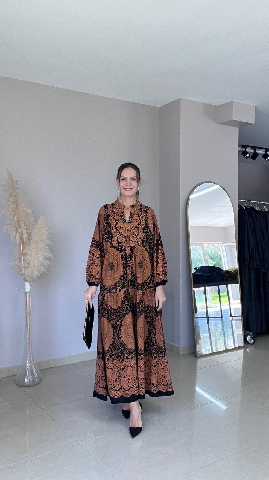 Batik desen viskon elbise