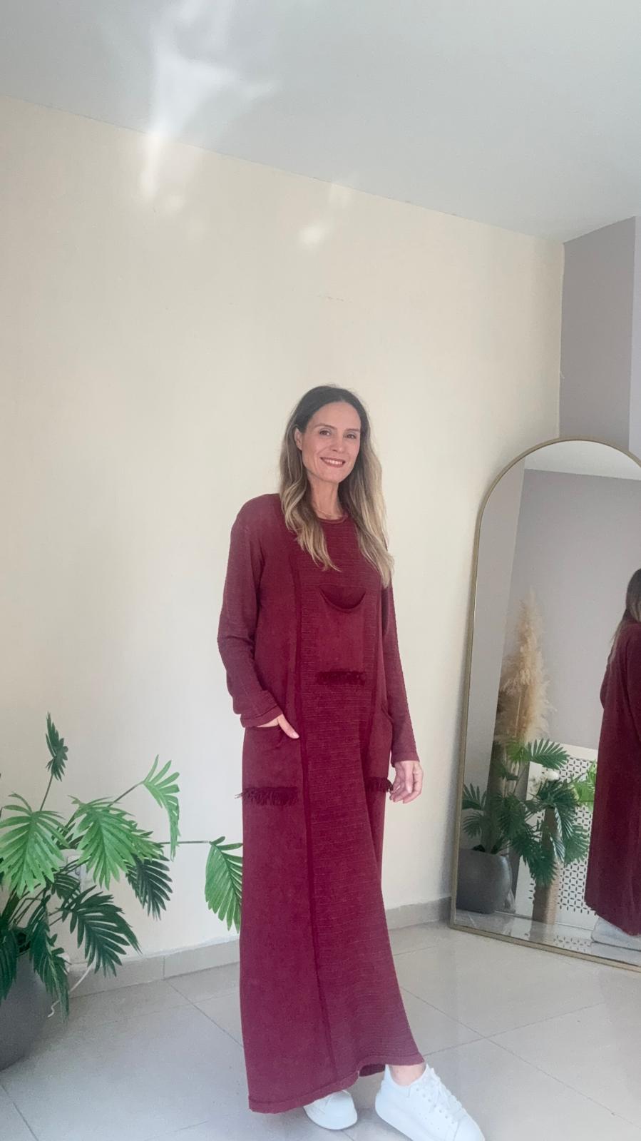 Püsküllü Triko Elbise