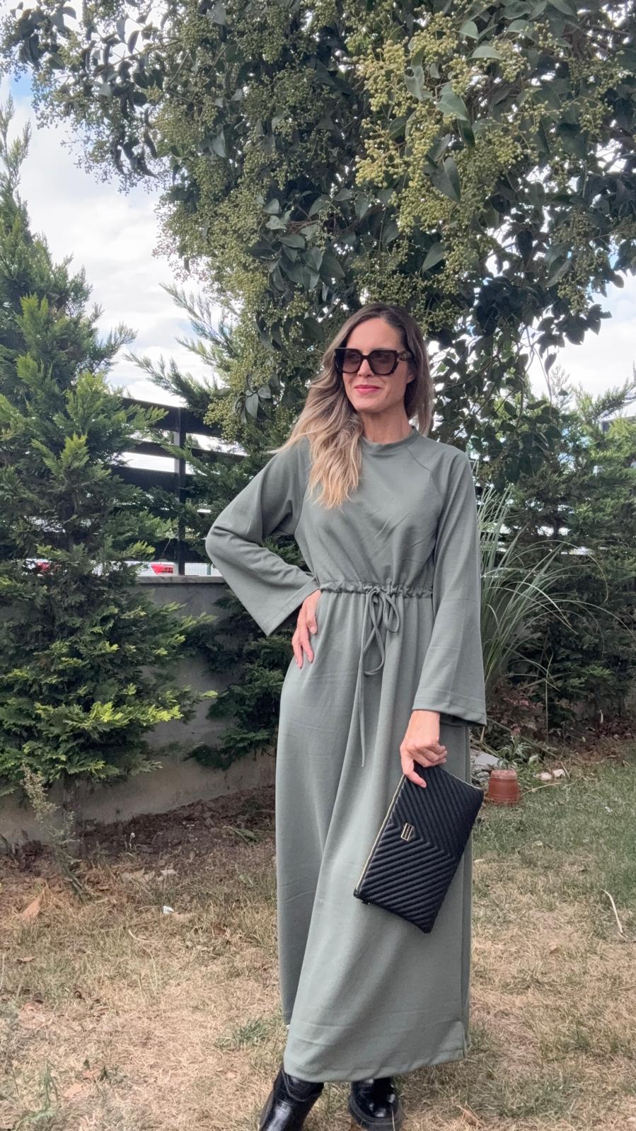 Oysho Uzun Elbise - mint yeşil