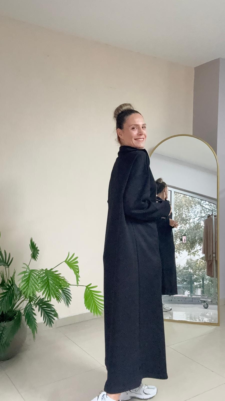 Yaka Fermuarlı Modal Elbise