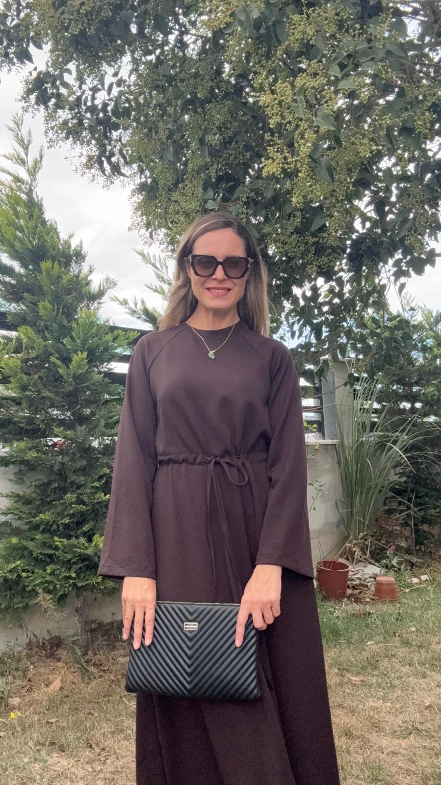 Oysho Uzun Elbise - kahverengi