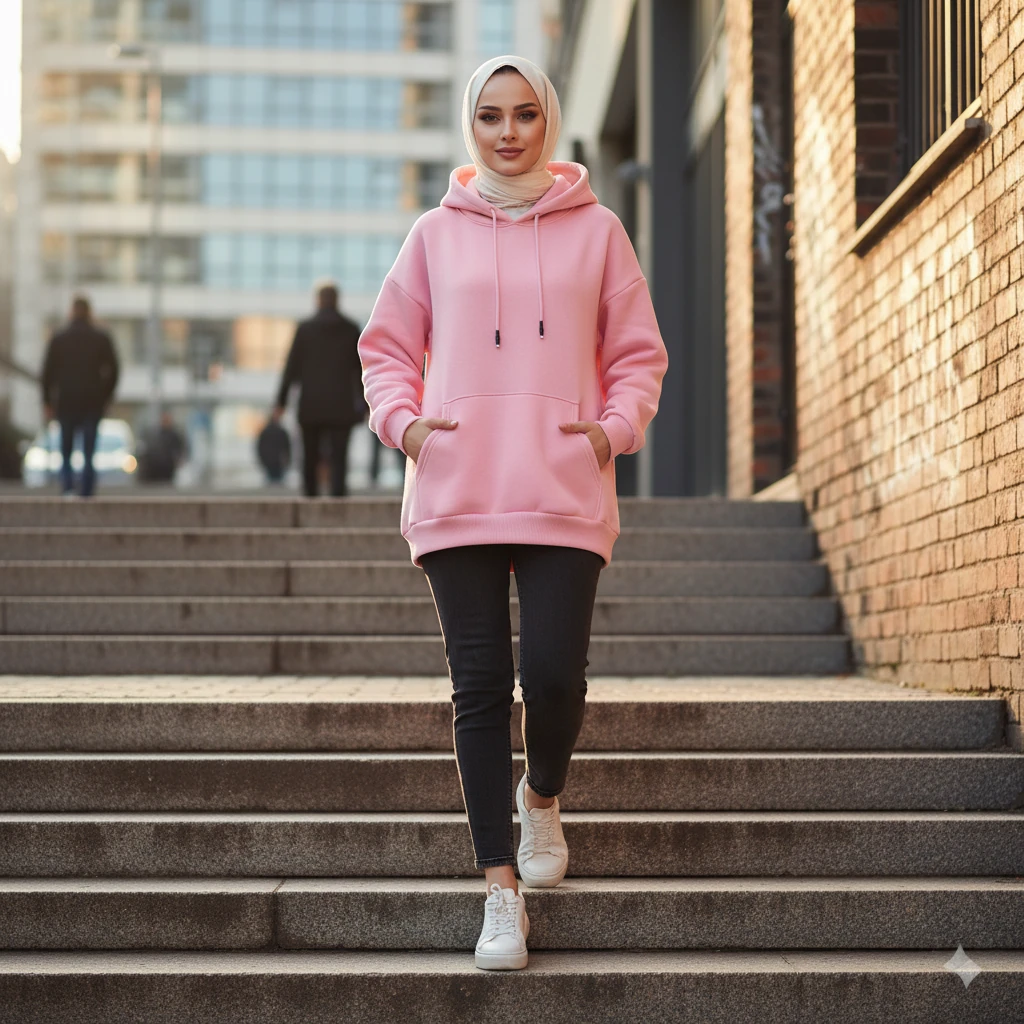 Oversize Kapüşonlu Sweat Takım