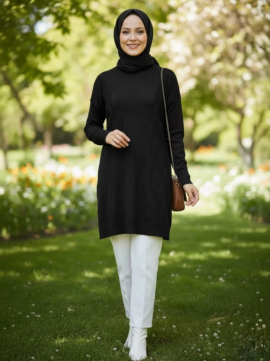 KARE DESEN TRİKO TUNİK