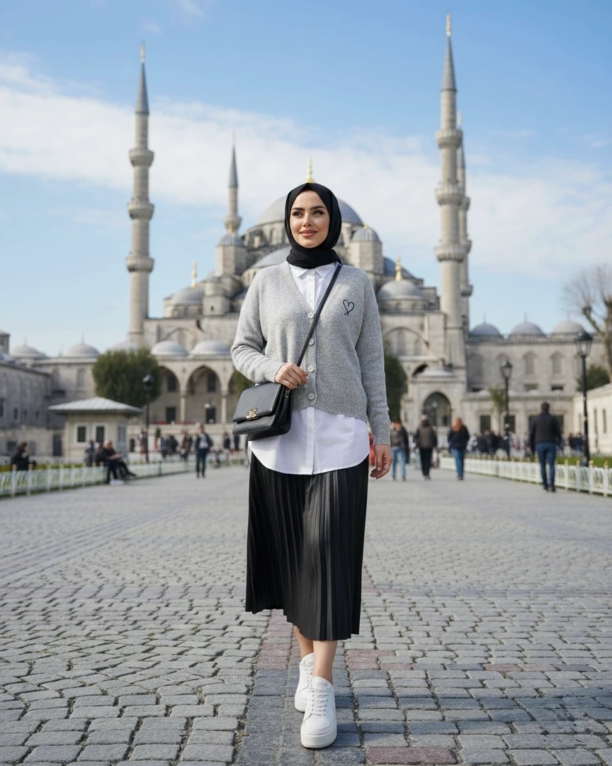 YAKASI KALP DESENLİ HIRKA