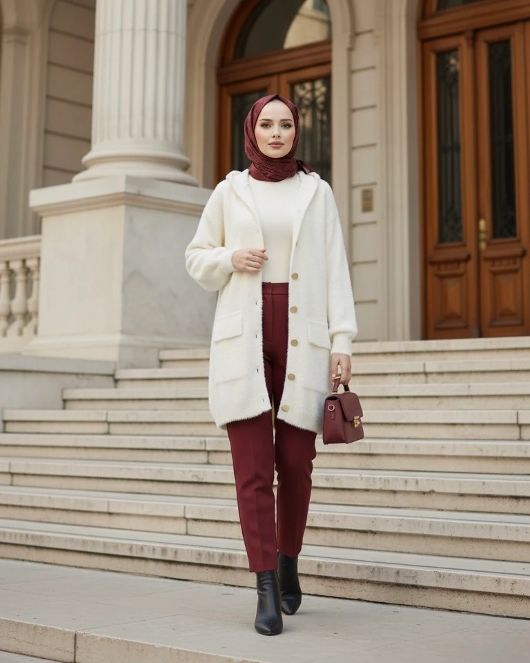 KAPŞONLU ANGORA CEKET