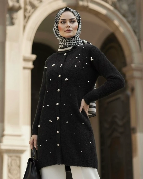 İNCİ TAŞLI ANGORA HIRKA