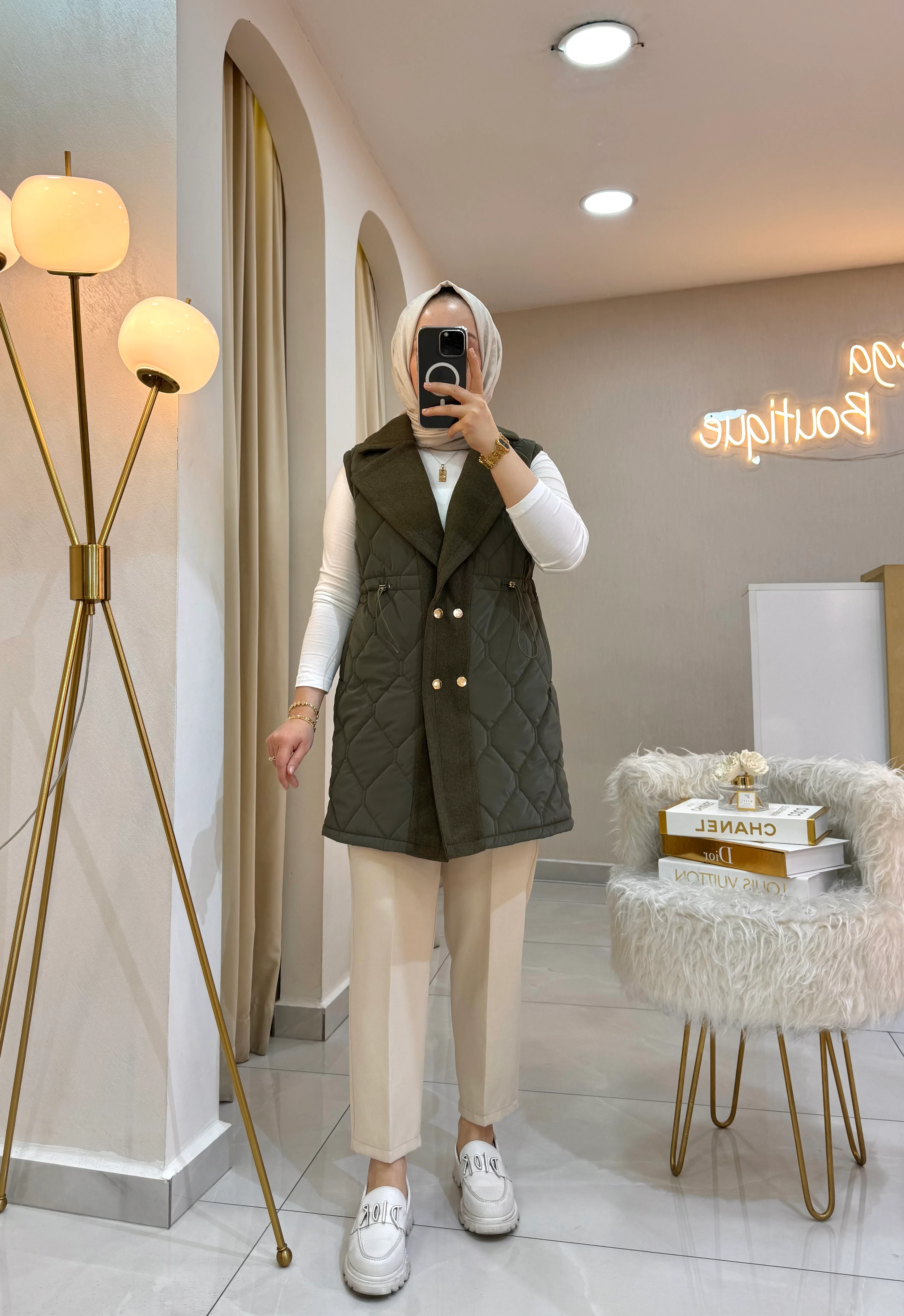 Capitone Şişme Yelek Haki