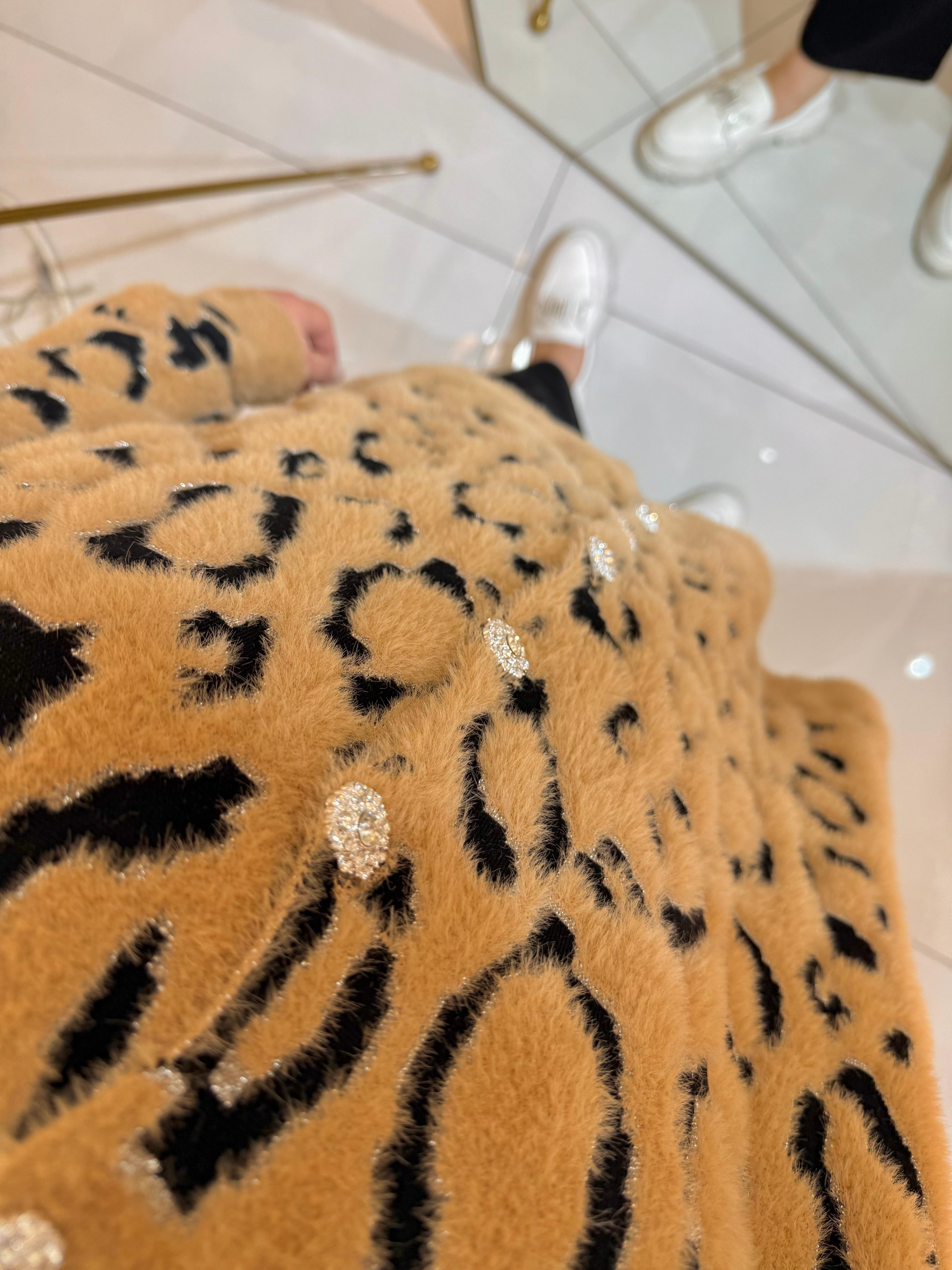 Sim Detaylı Leopar Hırka