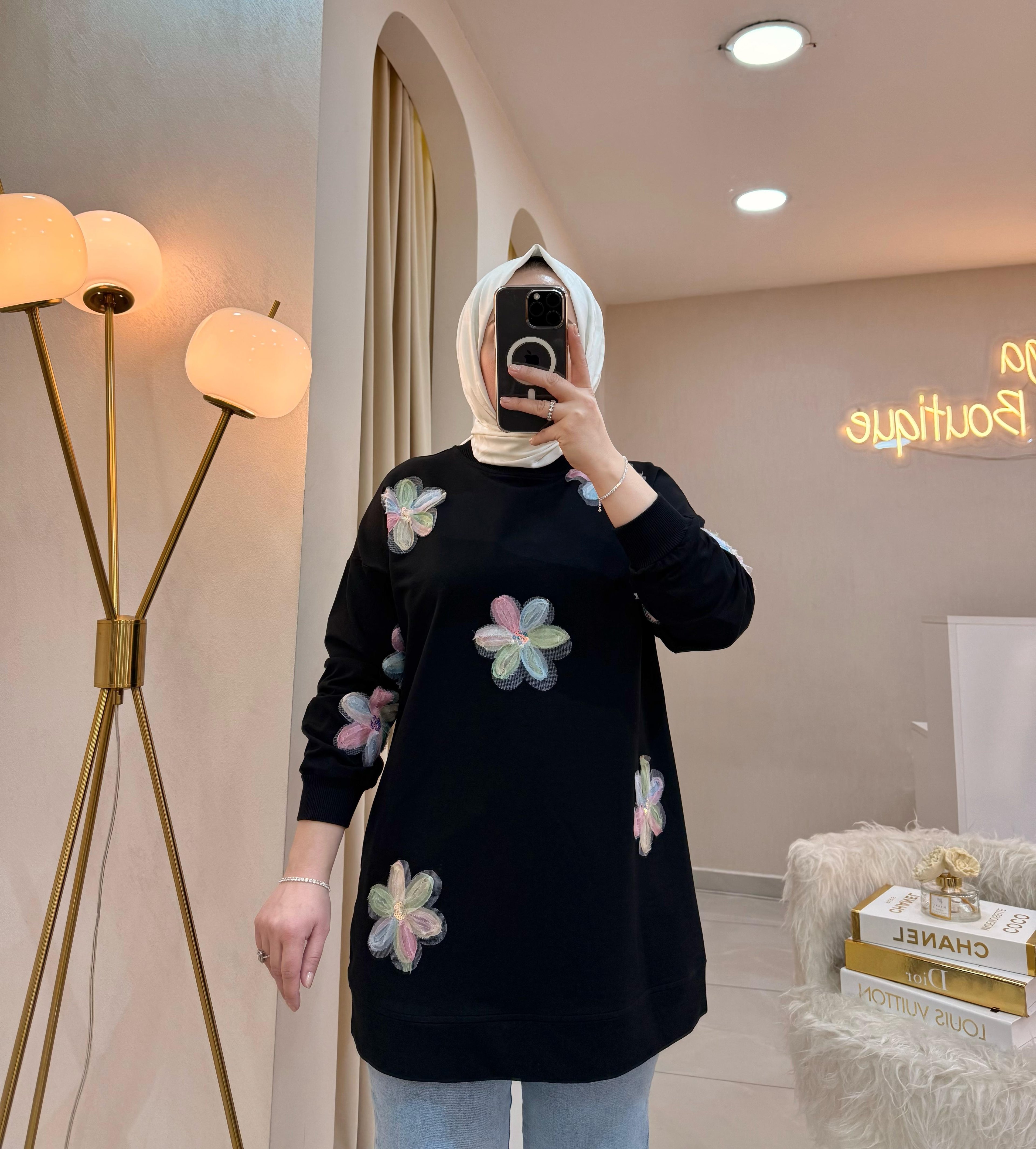 Serpme Çiçekli Sweat