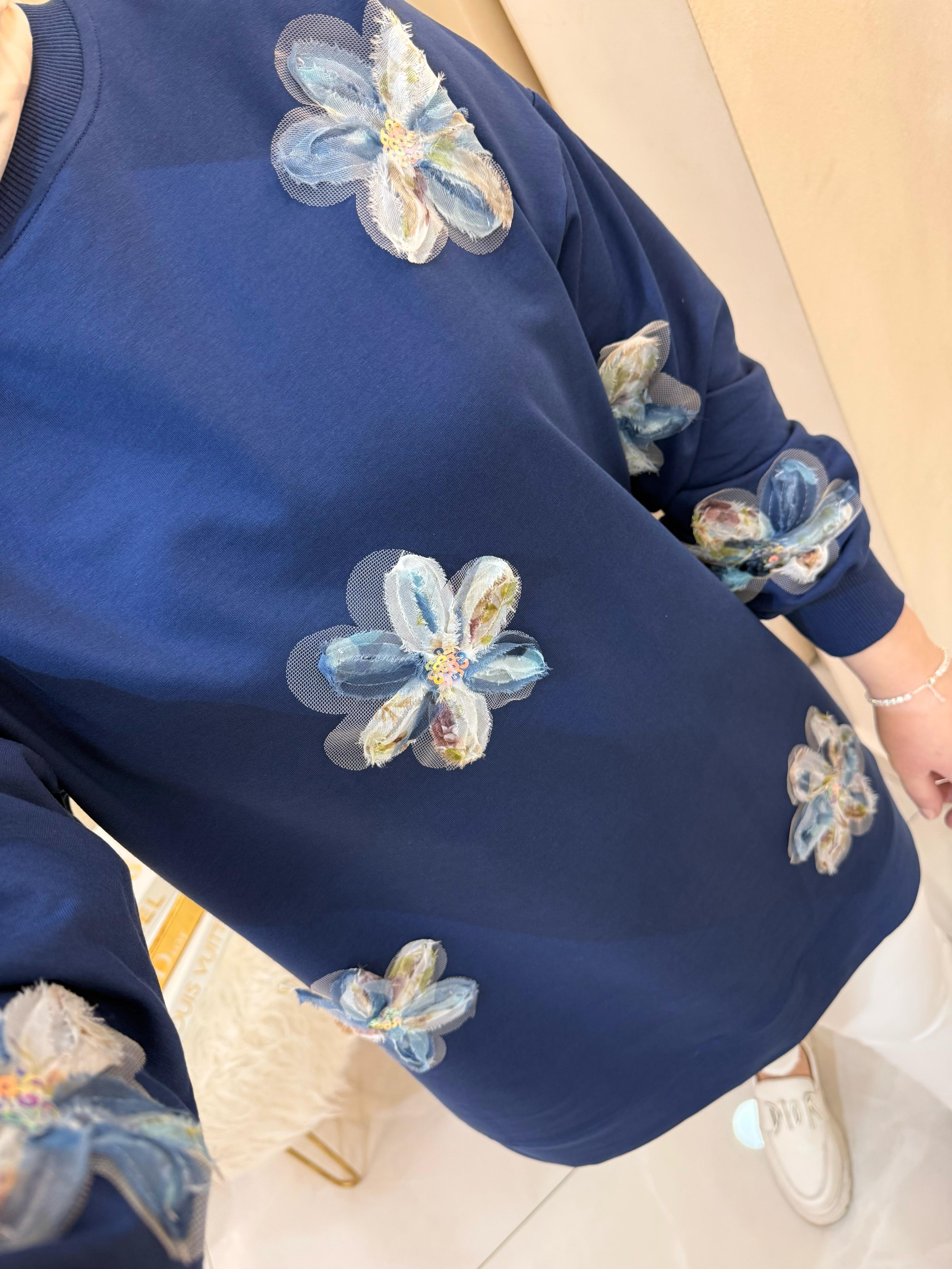 Serpme Çiçekli Sweat