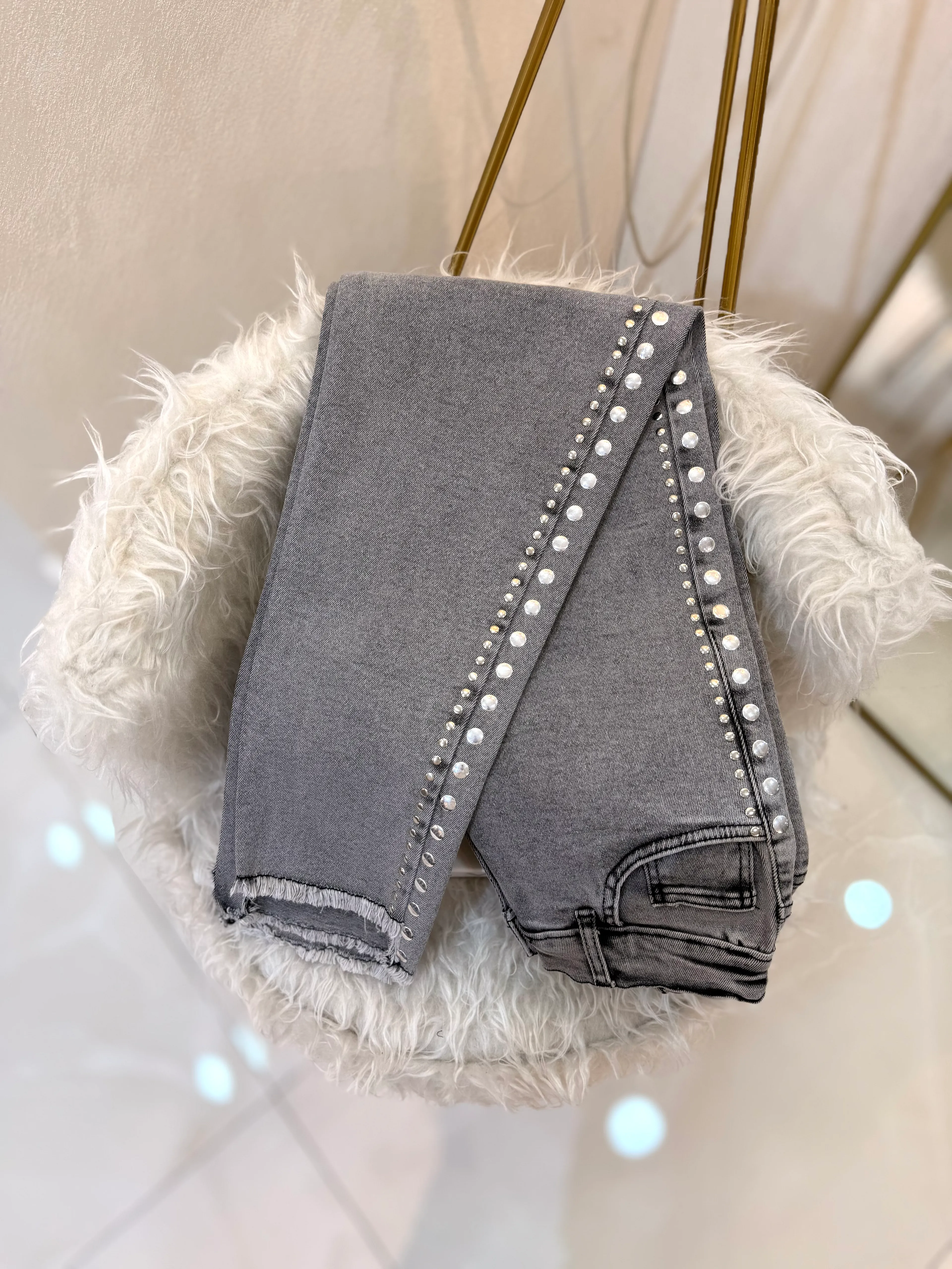 Zımba Detaylı Jean Füme