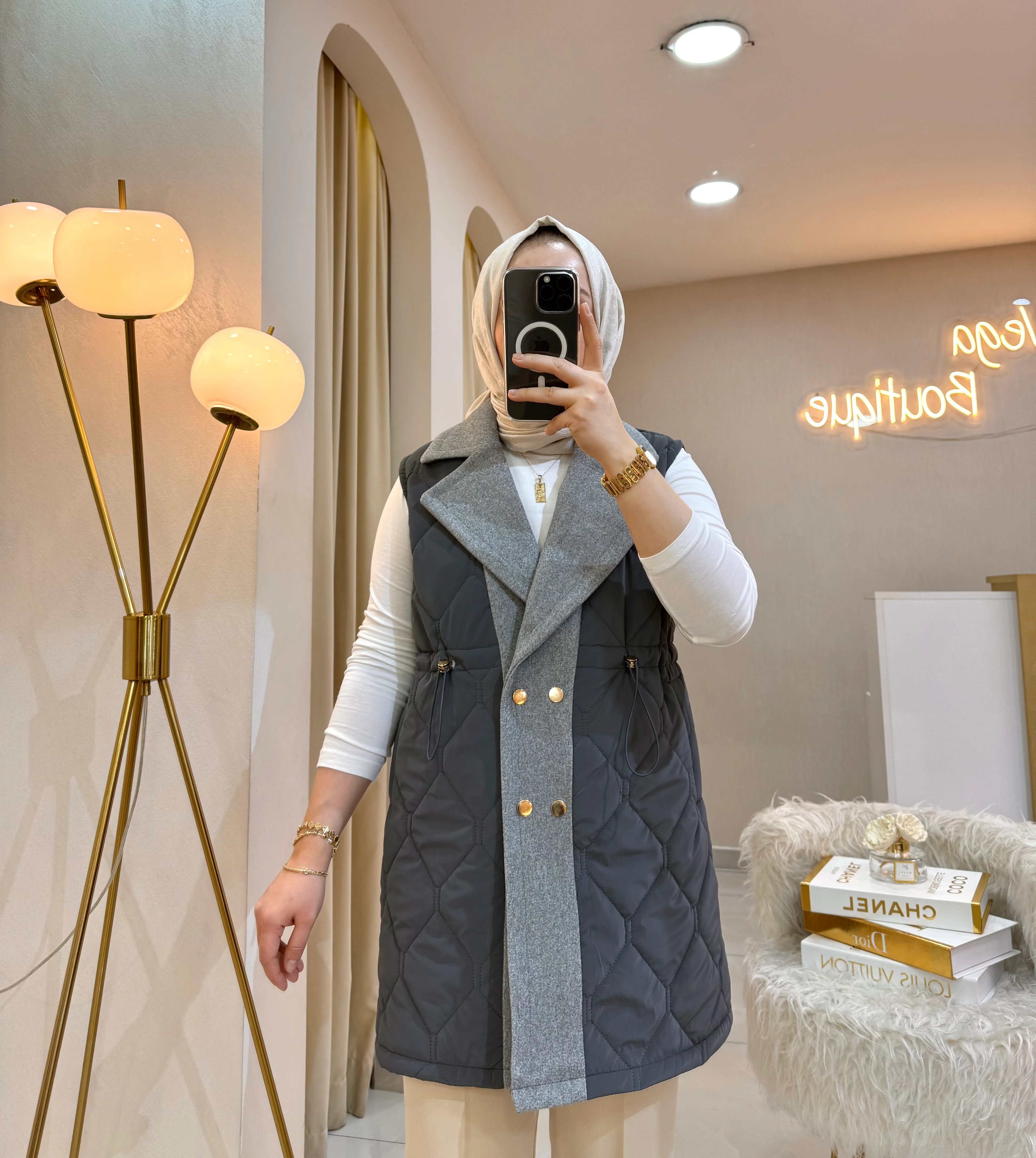 Capitone Şişme Yelek Füme