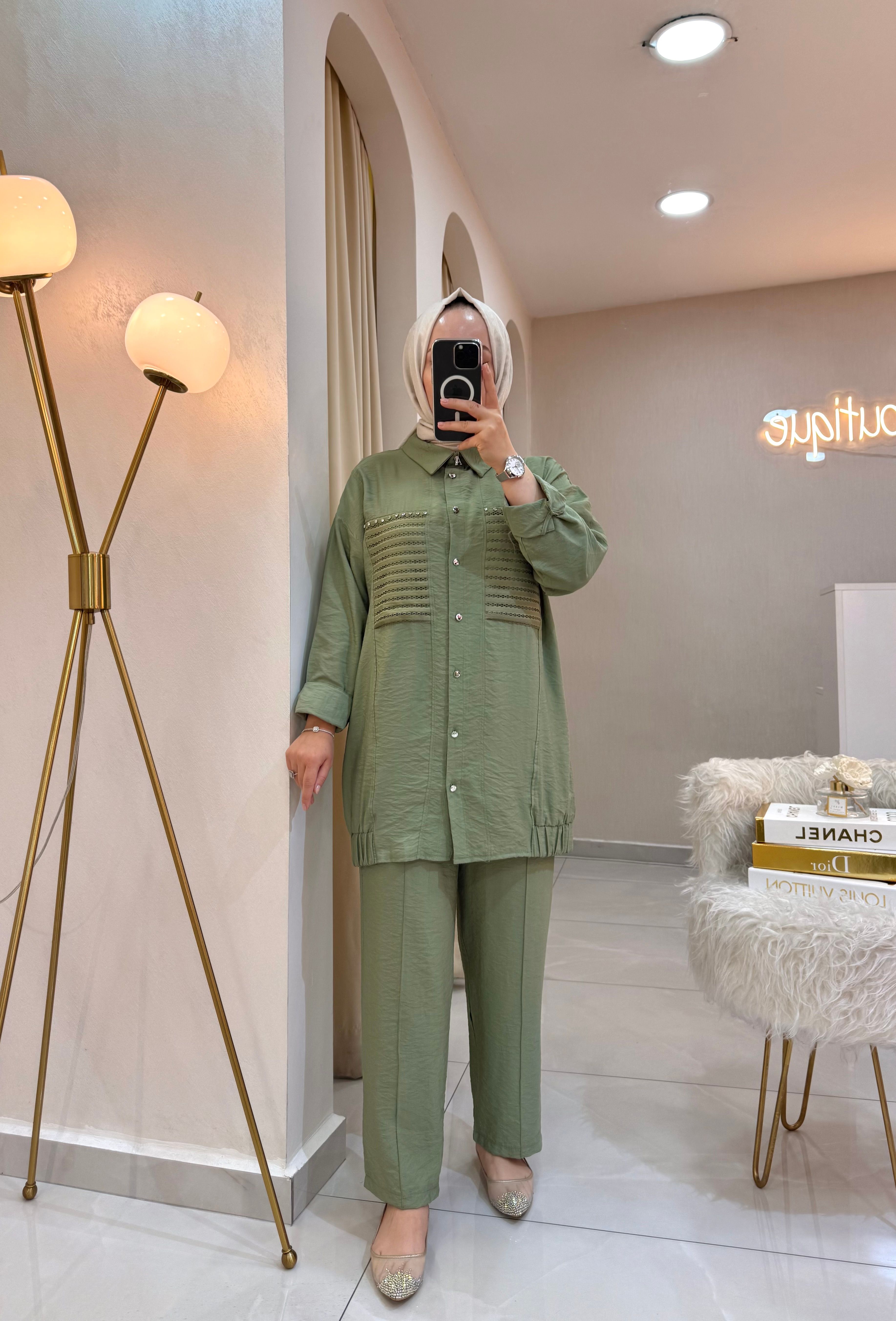 Lastik Detaylı Güpürlü Taşlı Takım