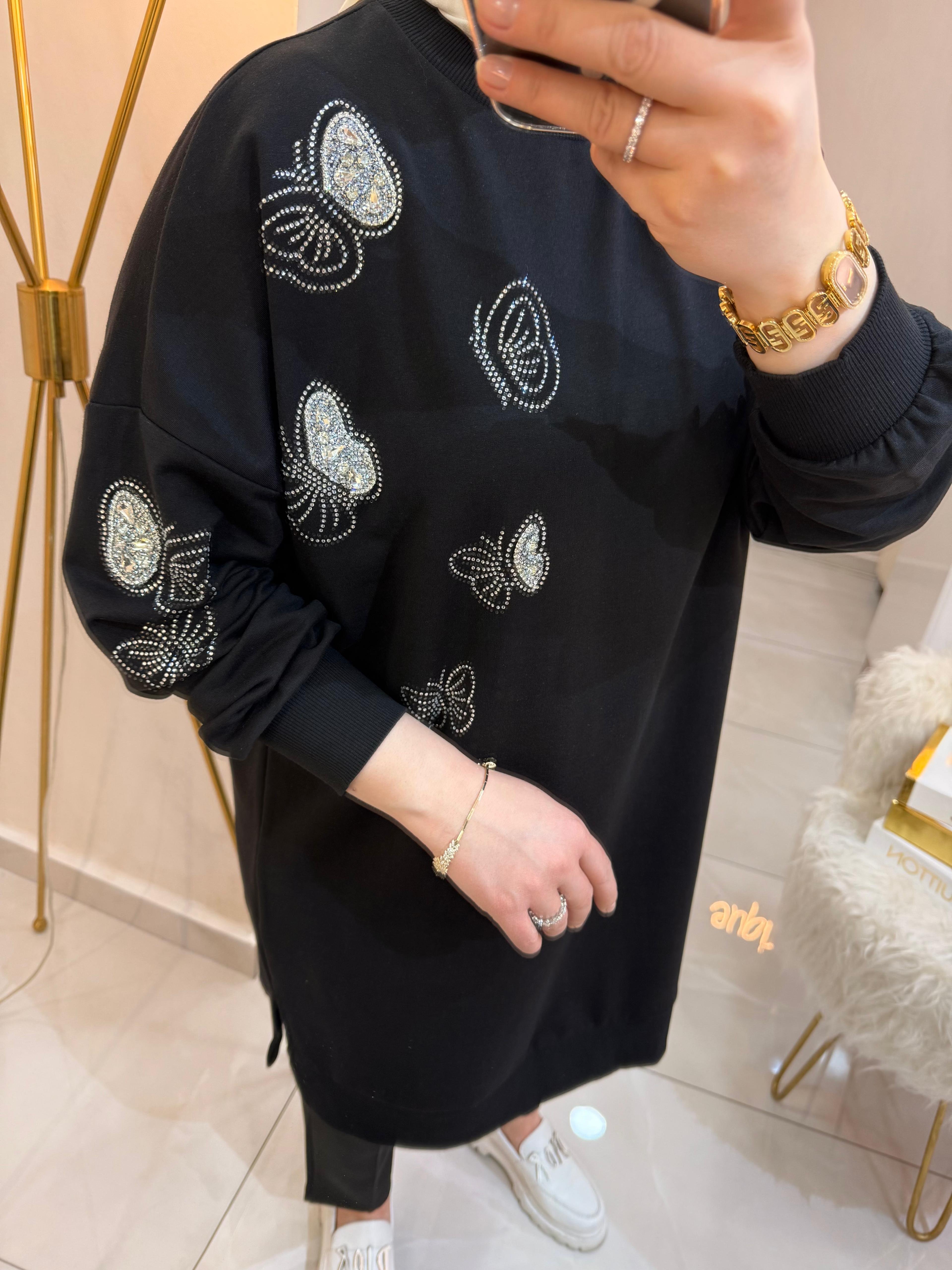 Taşlı Kelebek Sweat