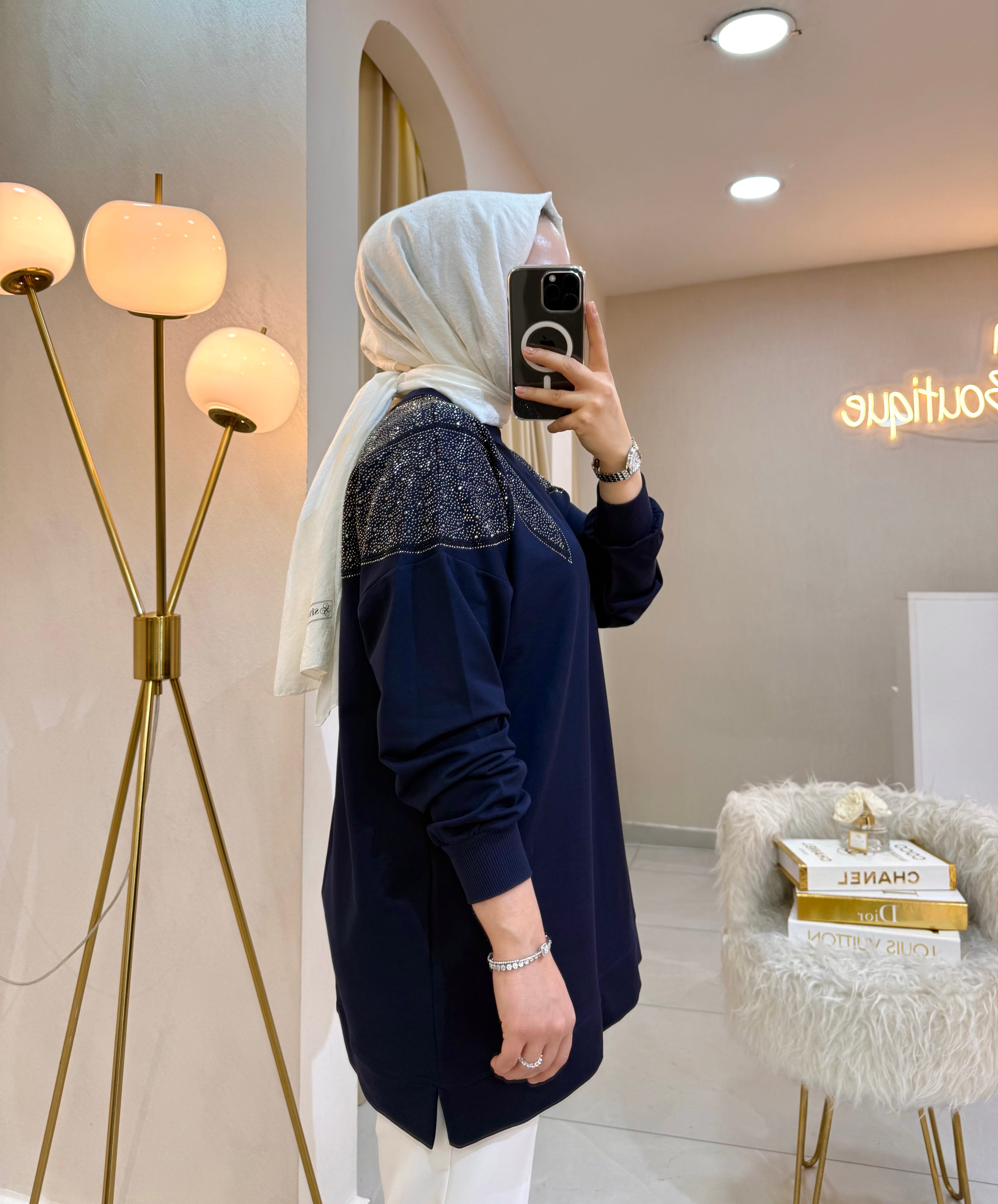Omzu Taşlı Sweat Laci