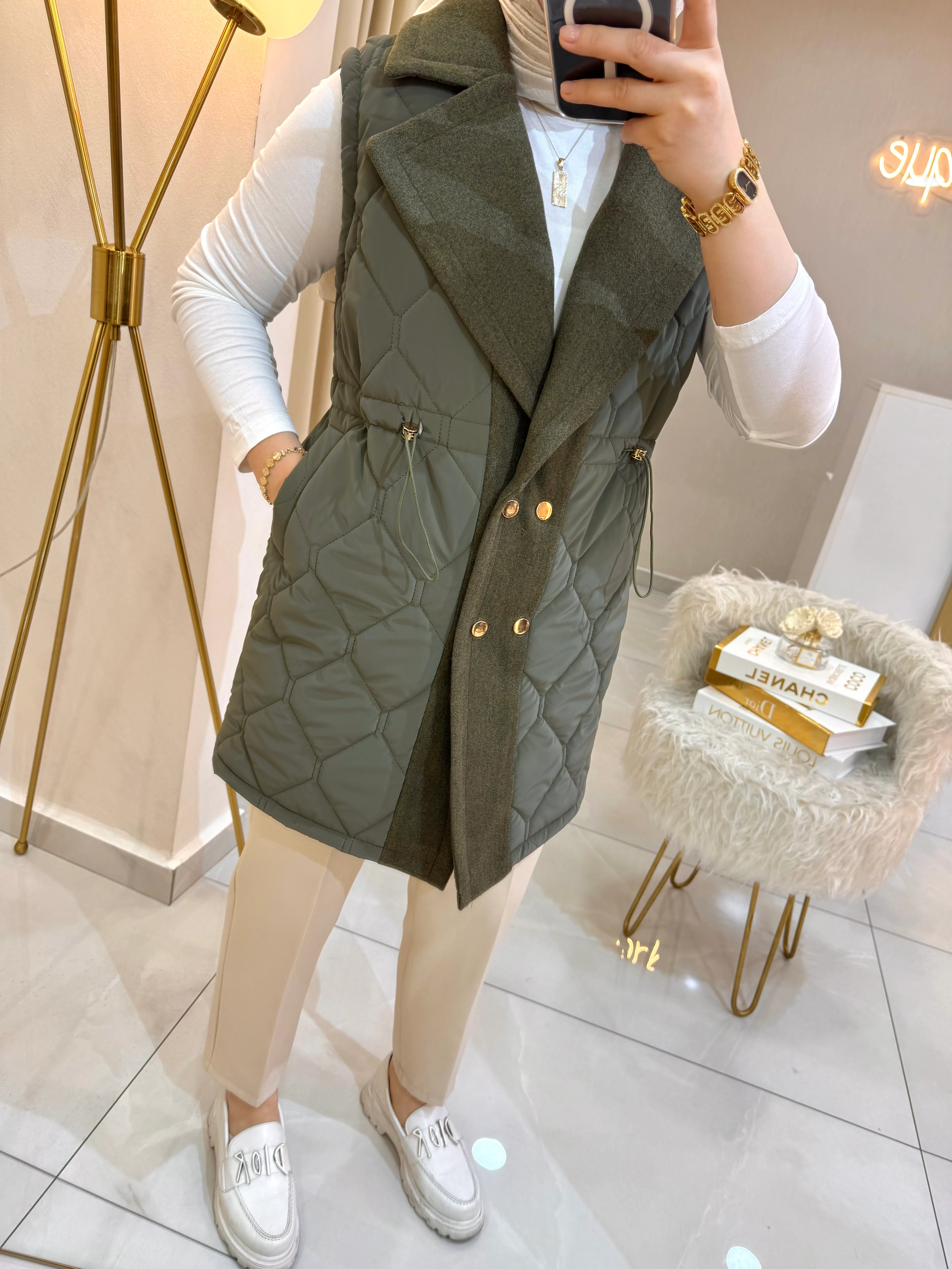 Capitone Şişme Yelek Haki