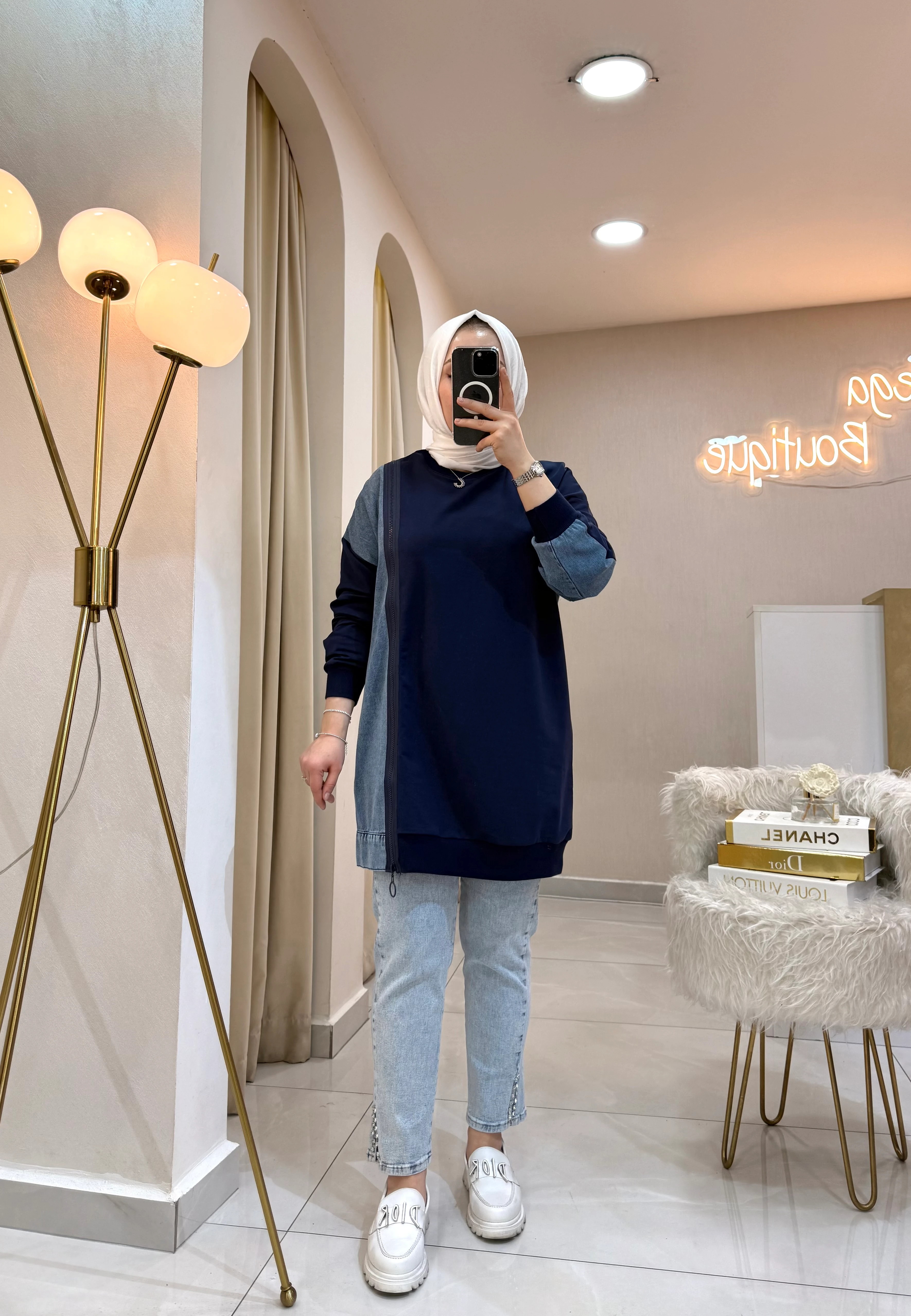 Kot Detaylı Sweat Laci