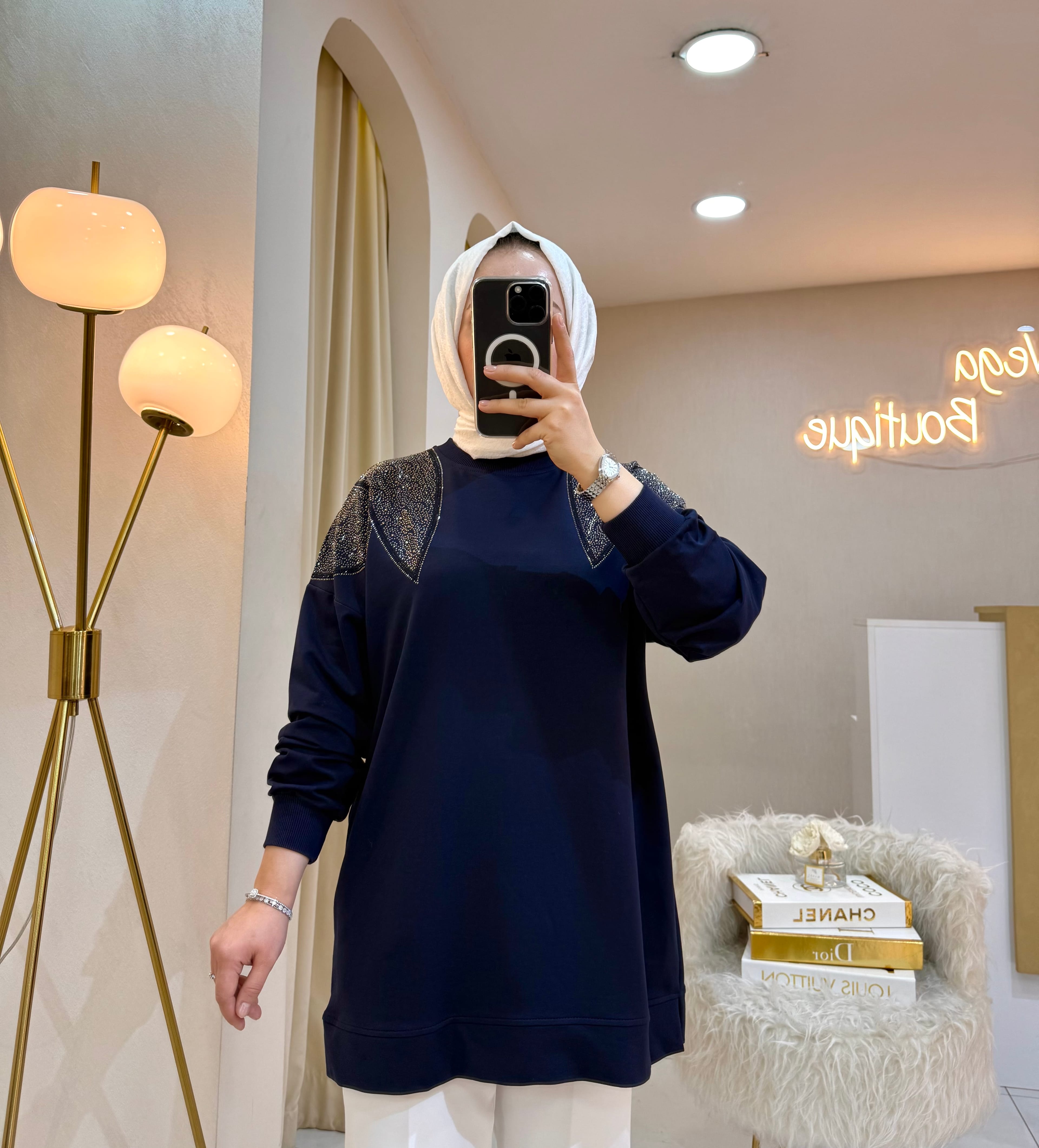Omzu Taşlı Sweat Laci