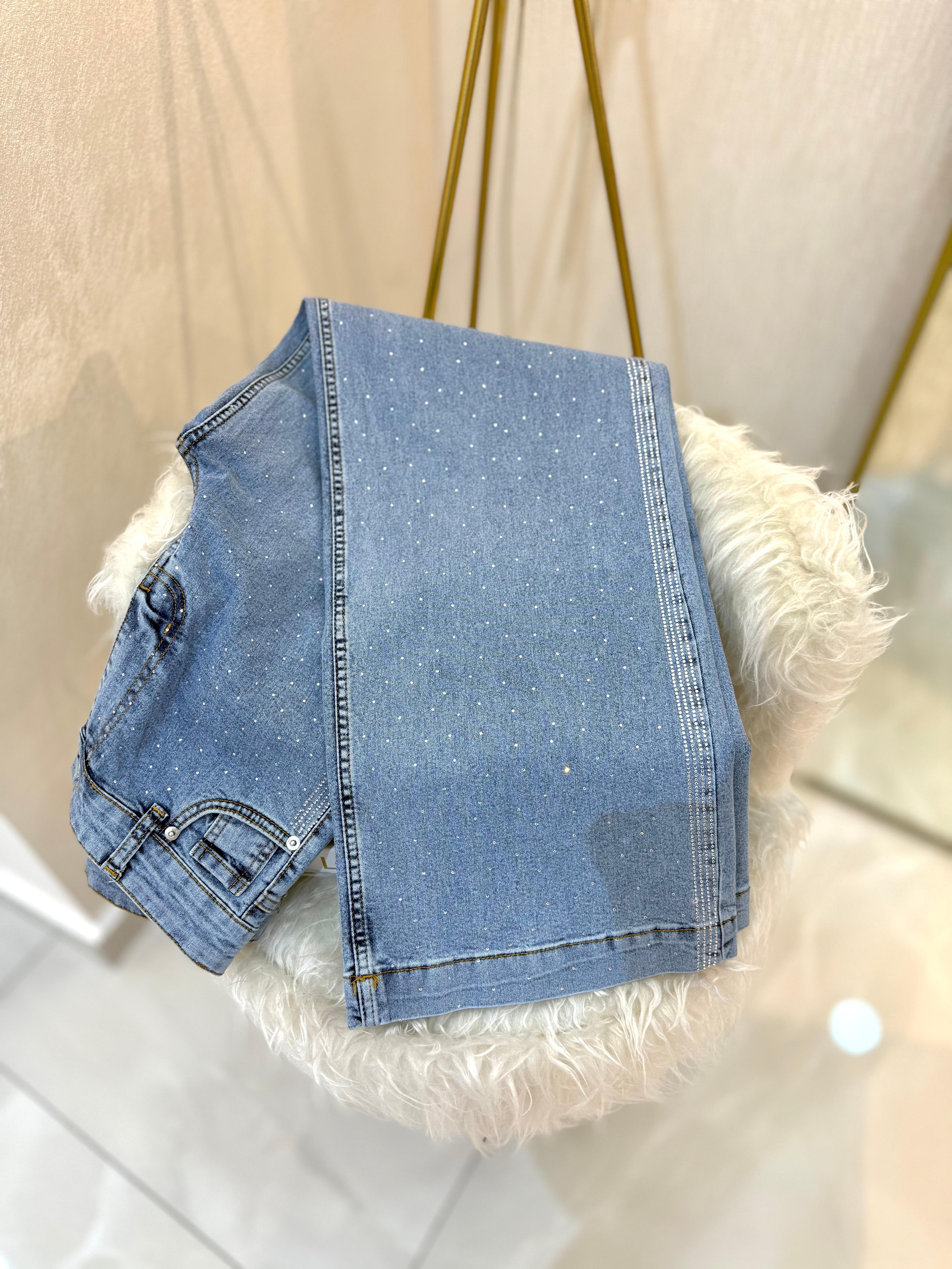 Bol Paça Taşlı Jean