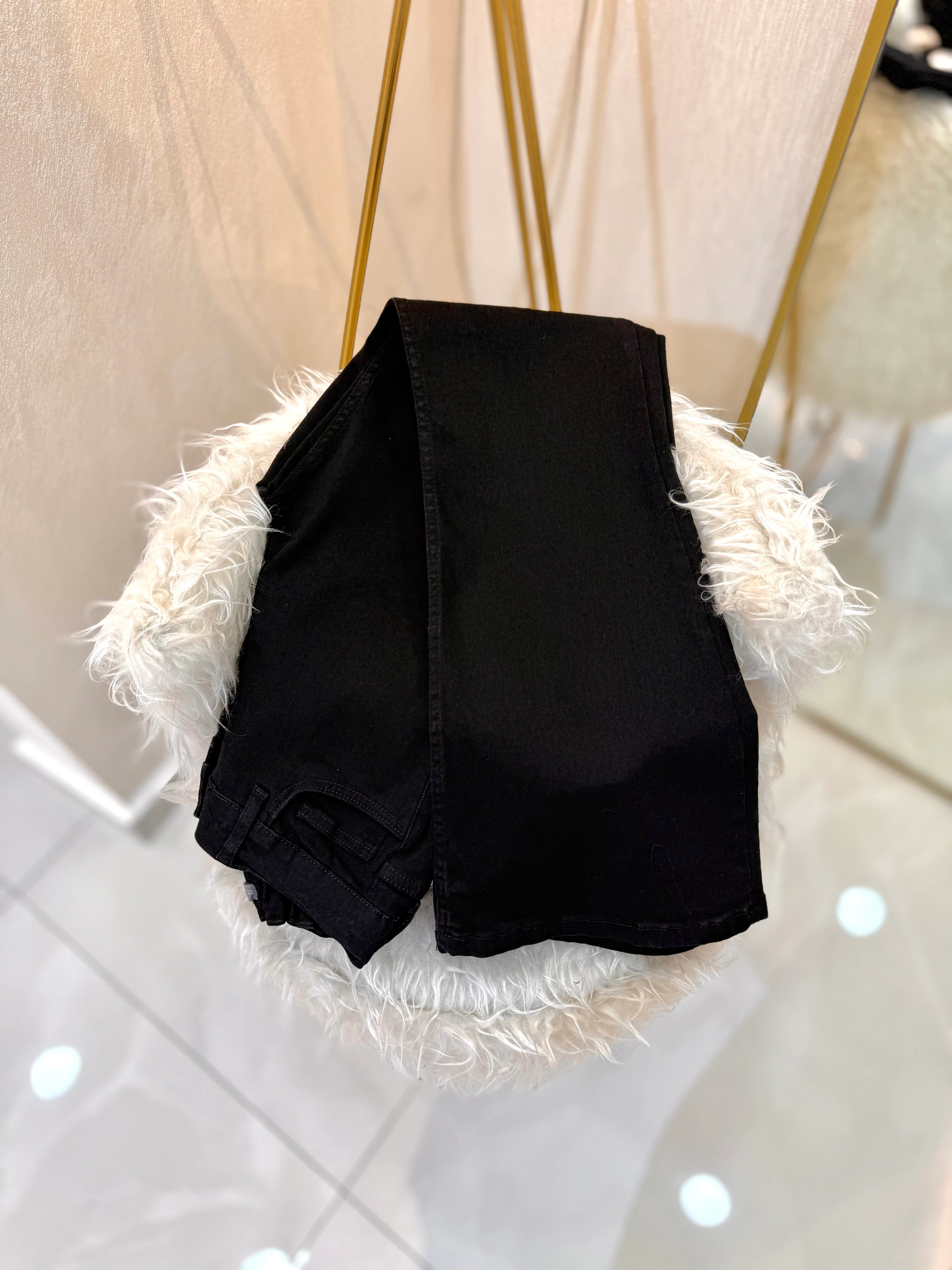 İspanyol Paça Jean Siyah