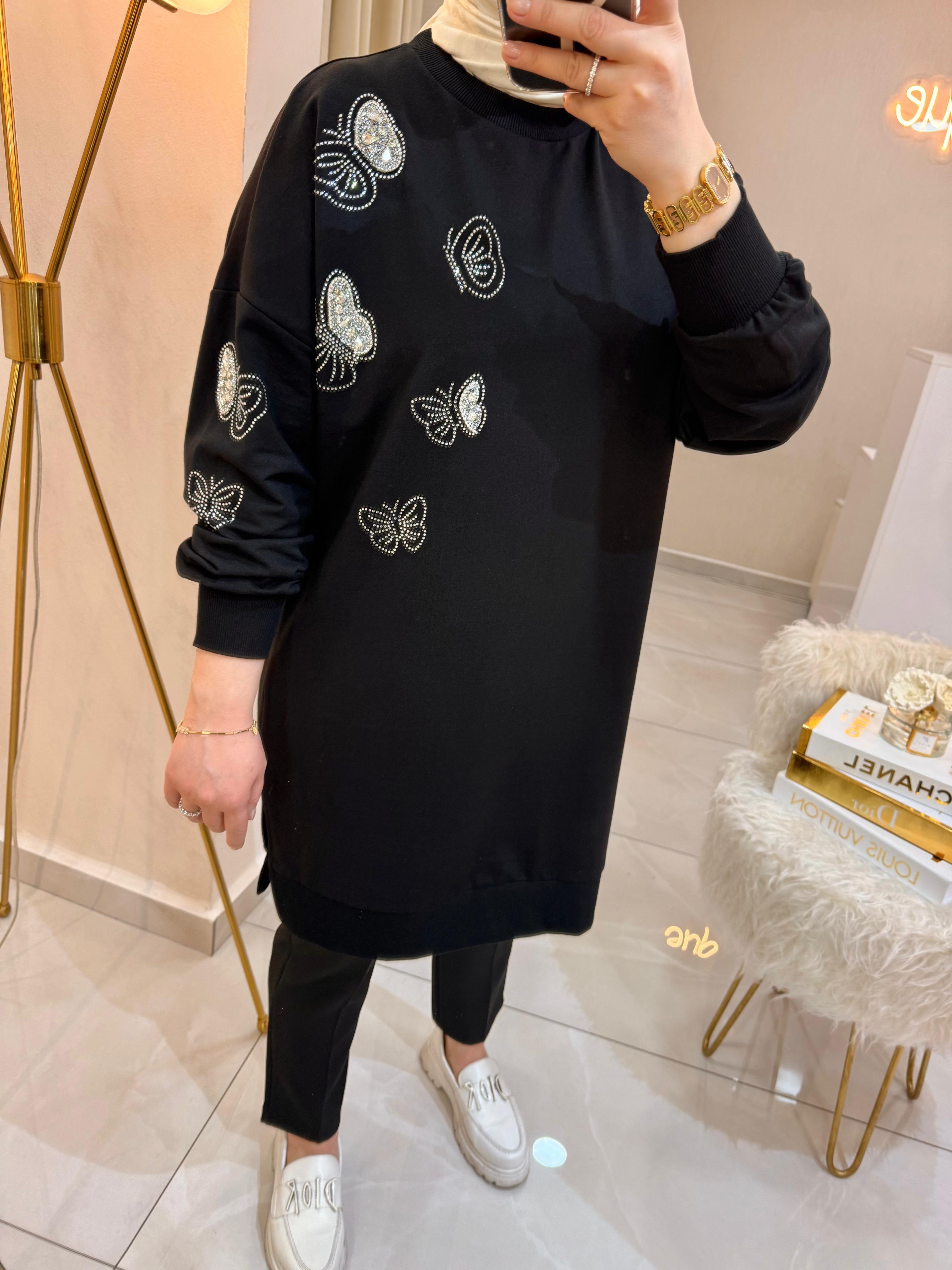 Taşlı Kelebek Sweat