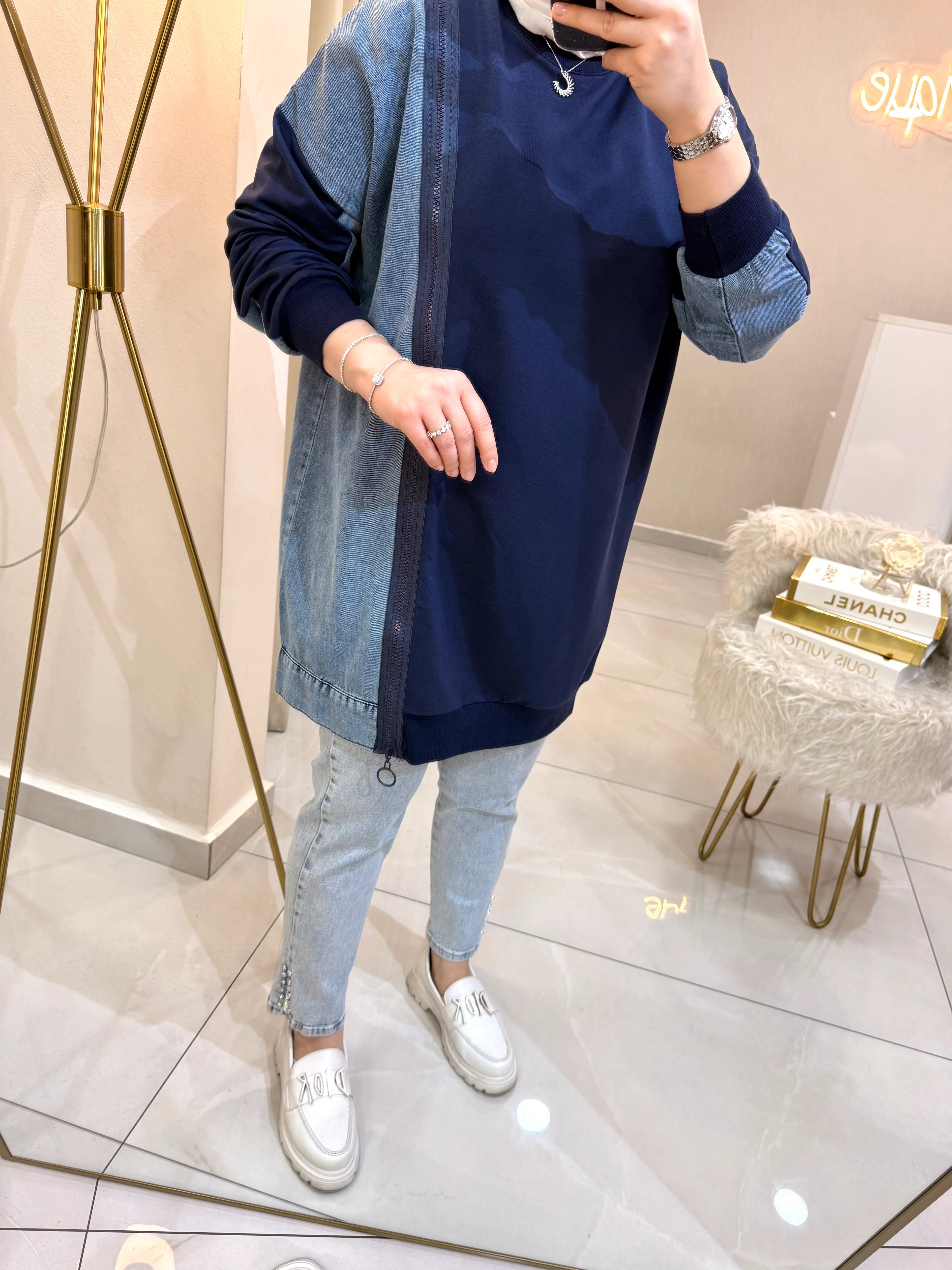 Kot Detaylı Sweat Laci